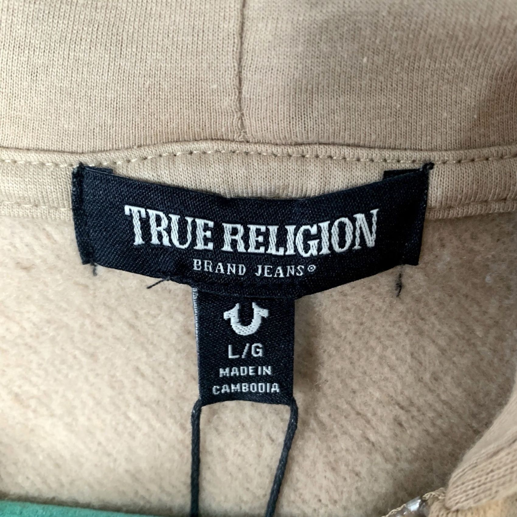 True Religion VINTAGE True Religion Hoodie Mens Large Beige Graphic Print Full Zip Fleece NWT Size US L / EU 52-54 / 3 - 3 Thumbnail