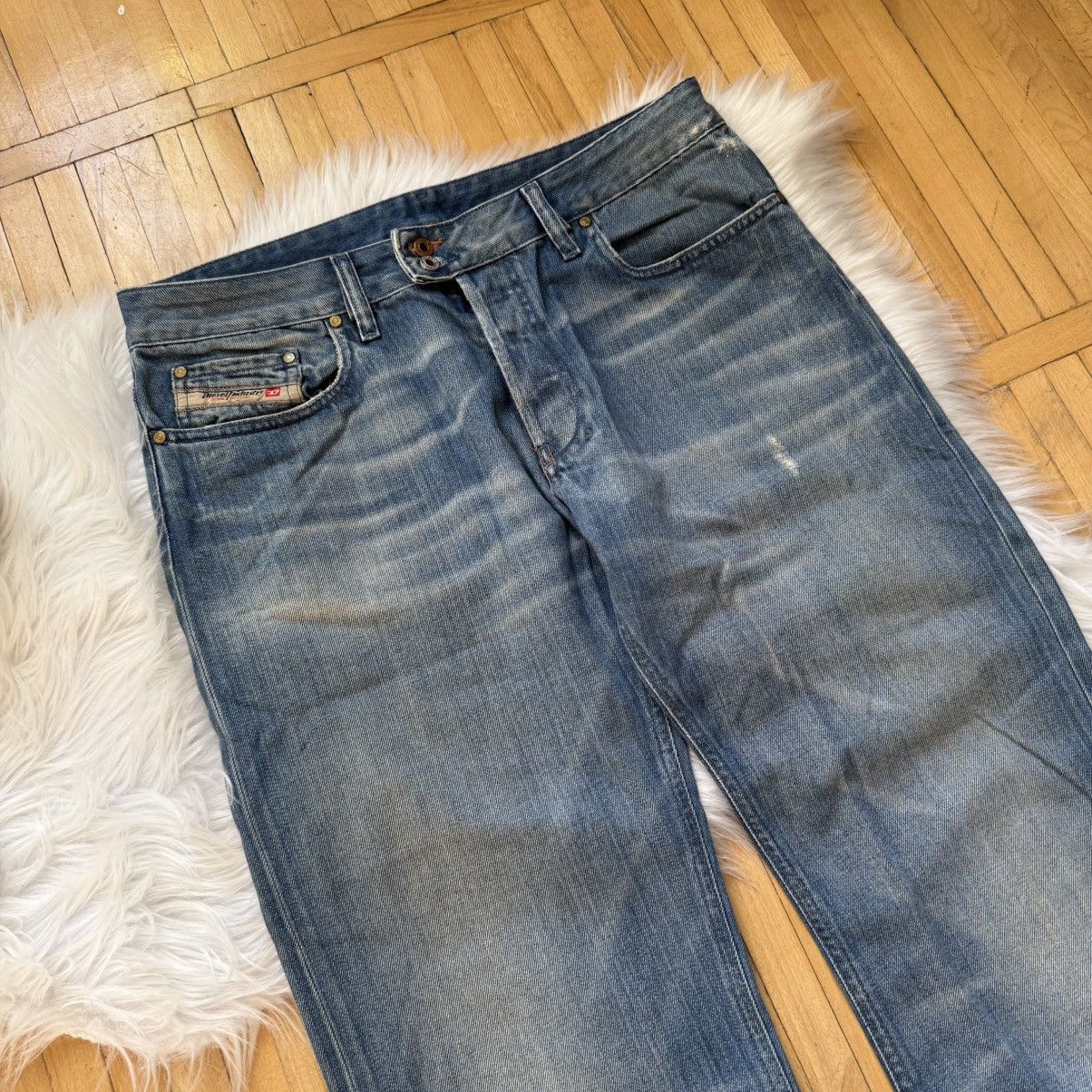 Diesel 📌 Crazy Diesel Flared Bootcut Vintage Y2K Washed Blue Denim Size US 34 / EU 50 - 2 Thumbnail