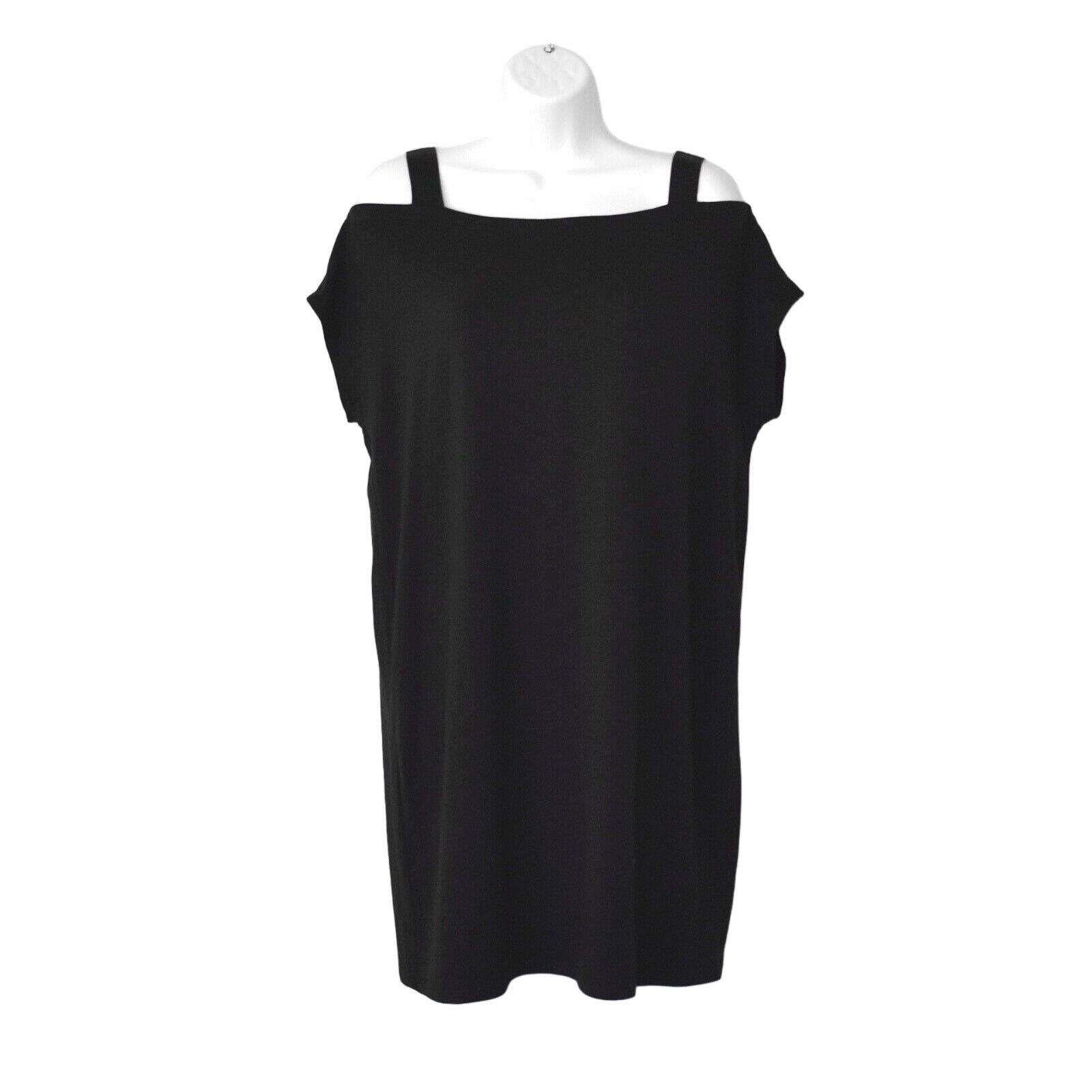 Eileen Fisher NEW EILEEN FISHER Black Tencel Jersey Knit Mini Dress Sz XS Size XS / US 0-2 / IT 36-38 - 2 Thumbnail