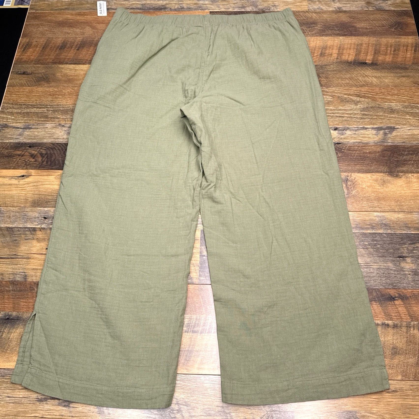 Old Navy Old Navy Pants Women's 2X High Rise Wide Leg Pull On Comfort Waistband Knit Cotton Blue Relaxed Fit Plus Size Size 40" / US 18 - 2 Thumbnail