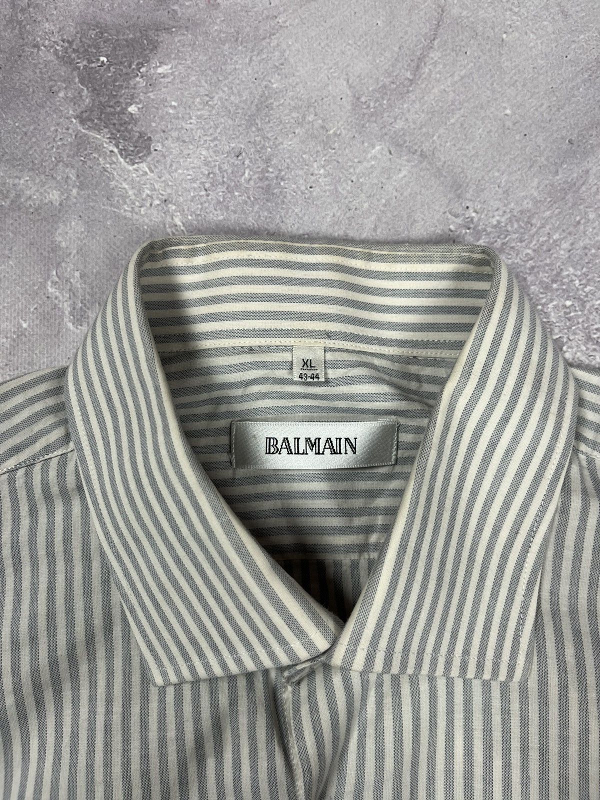 Balmain Balmain Paris Shirt Striped Long Sleeve Men's size XL Size US XL / EU 56 / 4 - 7 Thumbnail