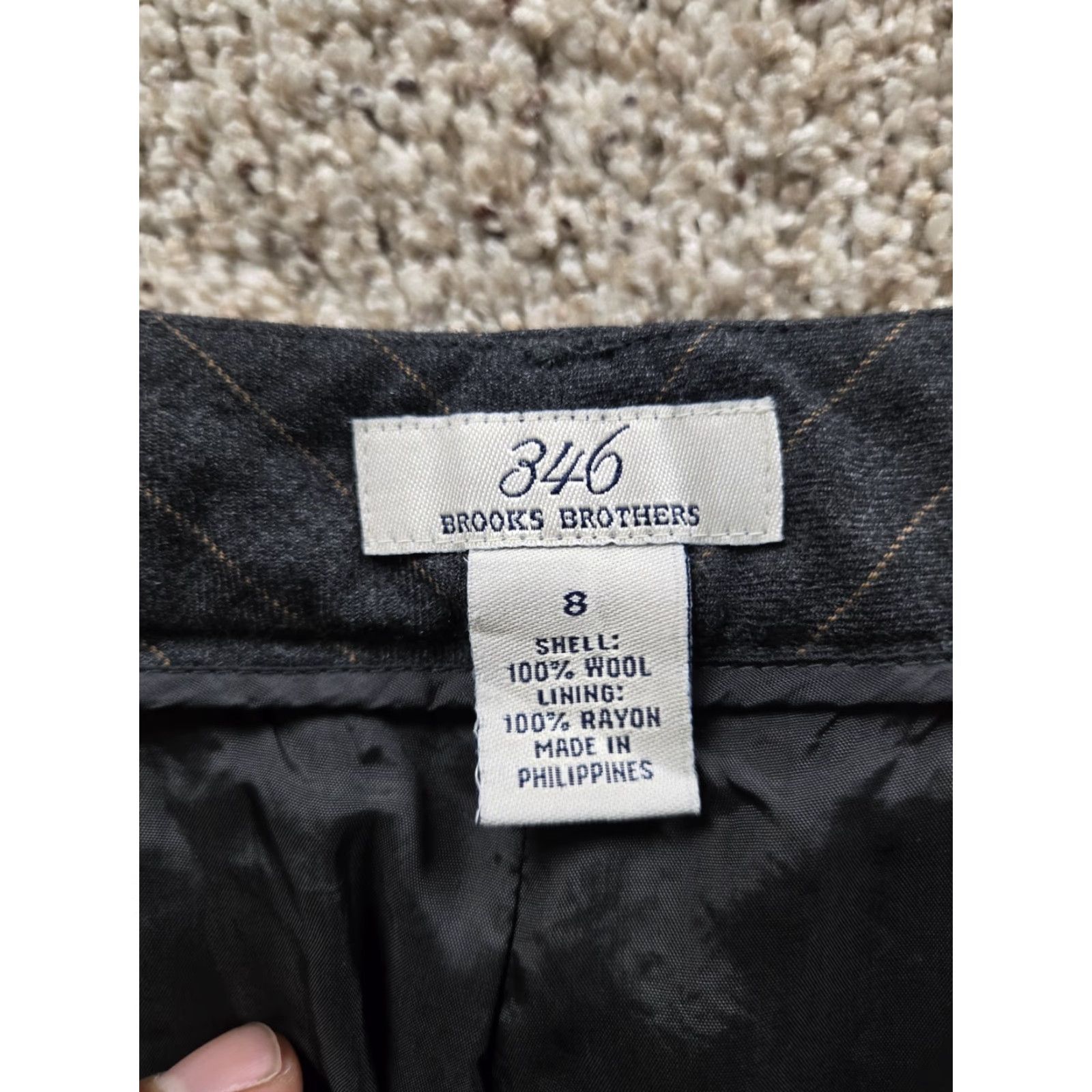 Brooks Brothers Brooks Brothers Dress Pants Womens 8 Gray Striped Wool Straight Leg Lined Size 30" / US 8 / IT 44 - 3 Thumbnail