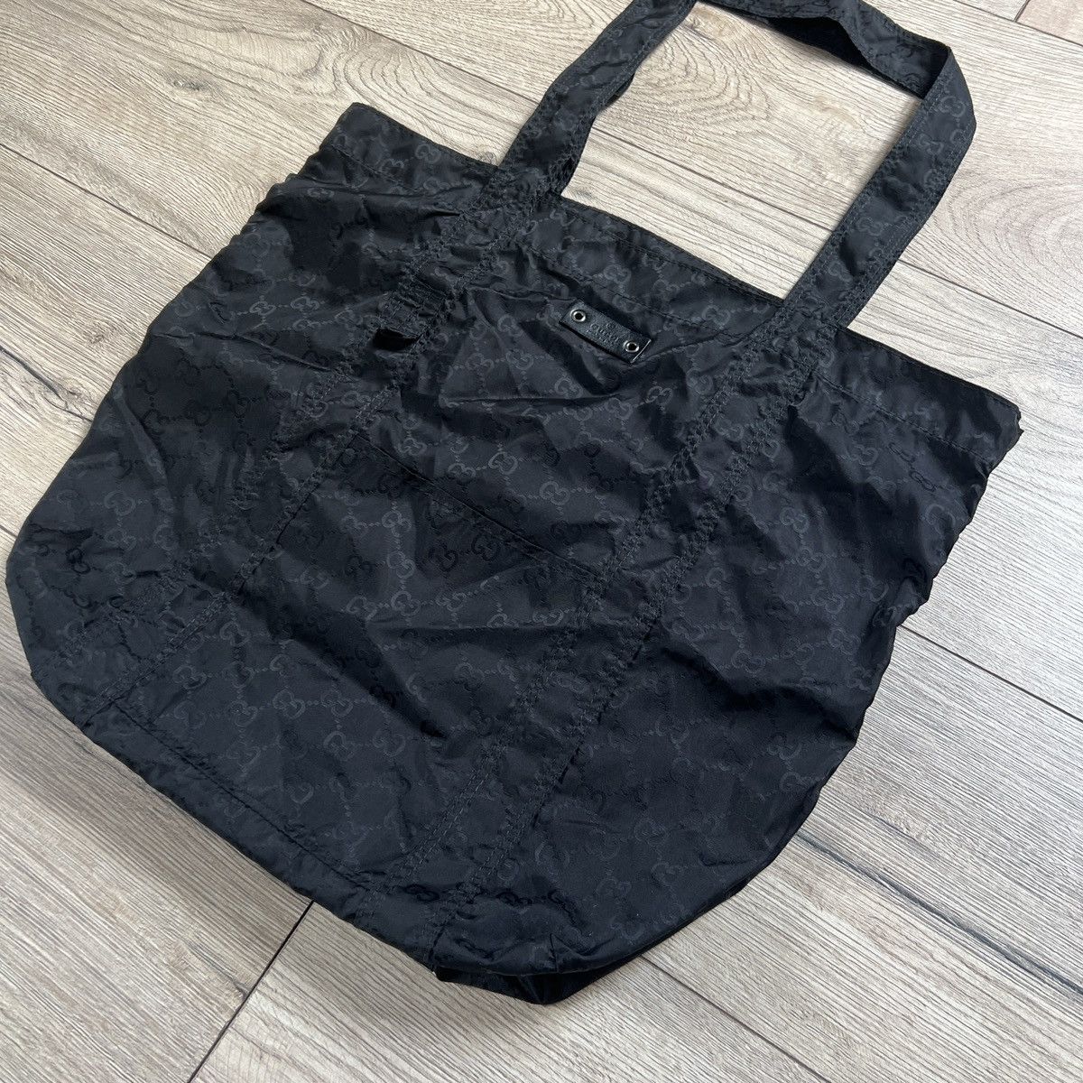Gucci Gucci Canvas Black Monogram Tote Shopper Bag GG Size ONE SIZE - 2 Thumbnail