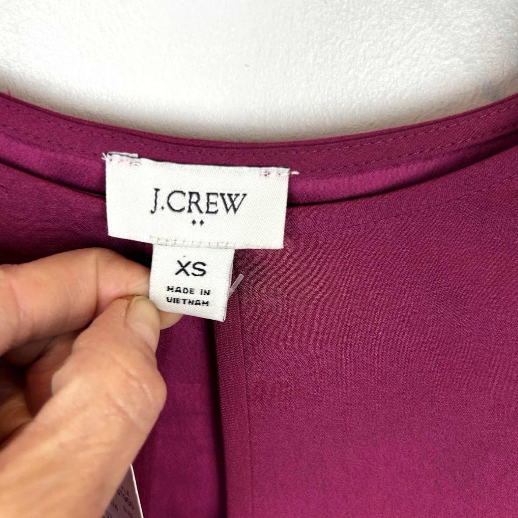 J.Crew J.CREW Blouse Womens XS Puff Sleeve Collared Chiffon Red Tunic Office Casual Read Size XS / US 0-2 / IT 36-38 - 3 Thumbnail
