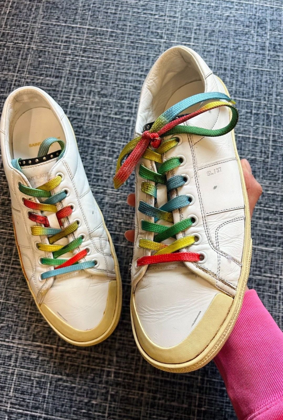 Saint Laurent Paris Saint Laurent SLP 2016SS SL37 Riveted Rainbow Sneakers Size US 9.5 / EU 42-43 - 3 Thumbnail