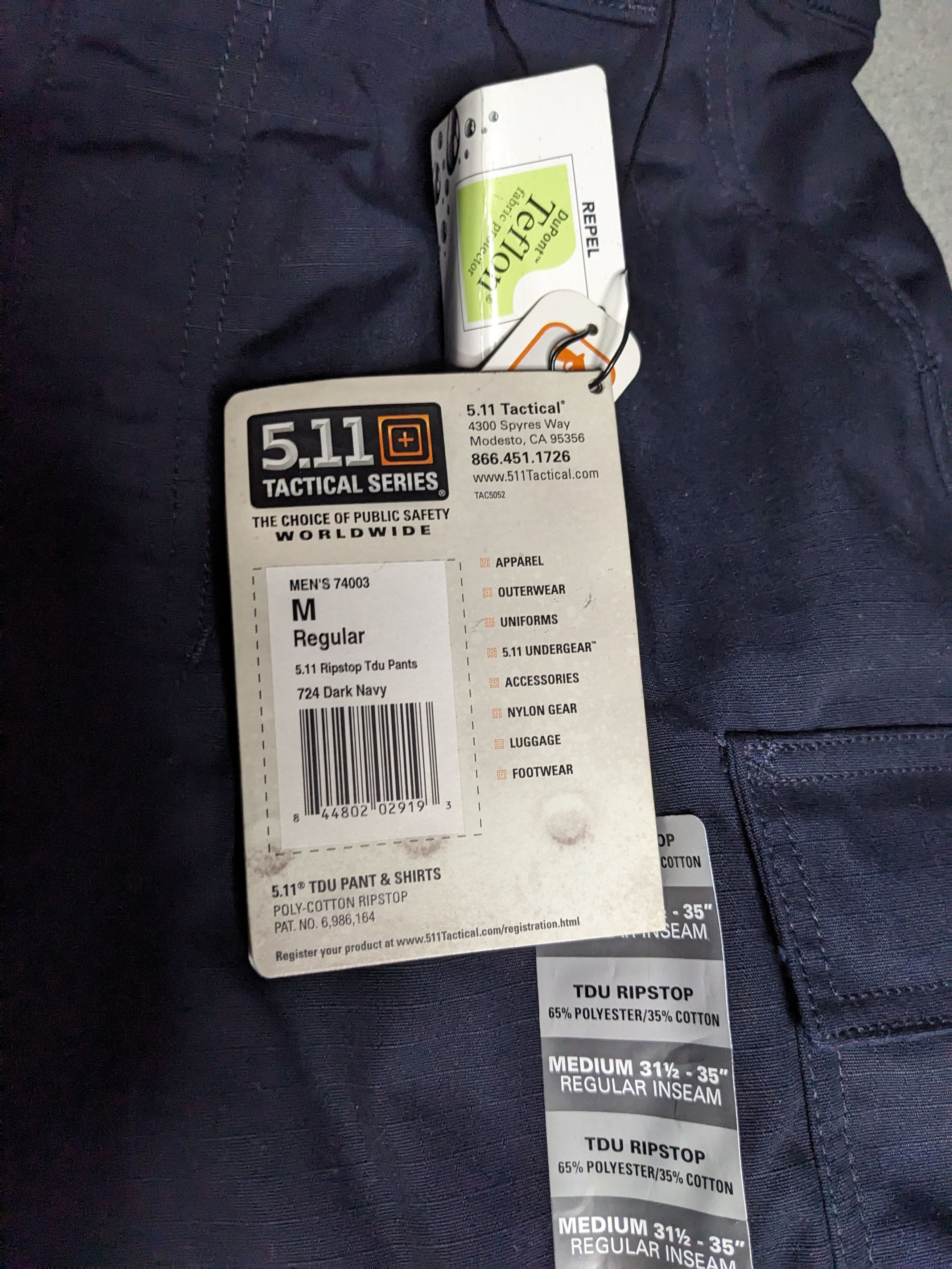5.11 5.11 Tactical TDU Mens Pants 32x33 Medium/Regular Ripstop Size US 32 / EU 48 - 8 Thumbnail