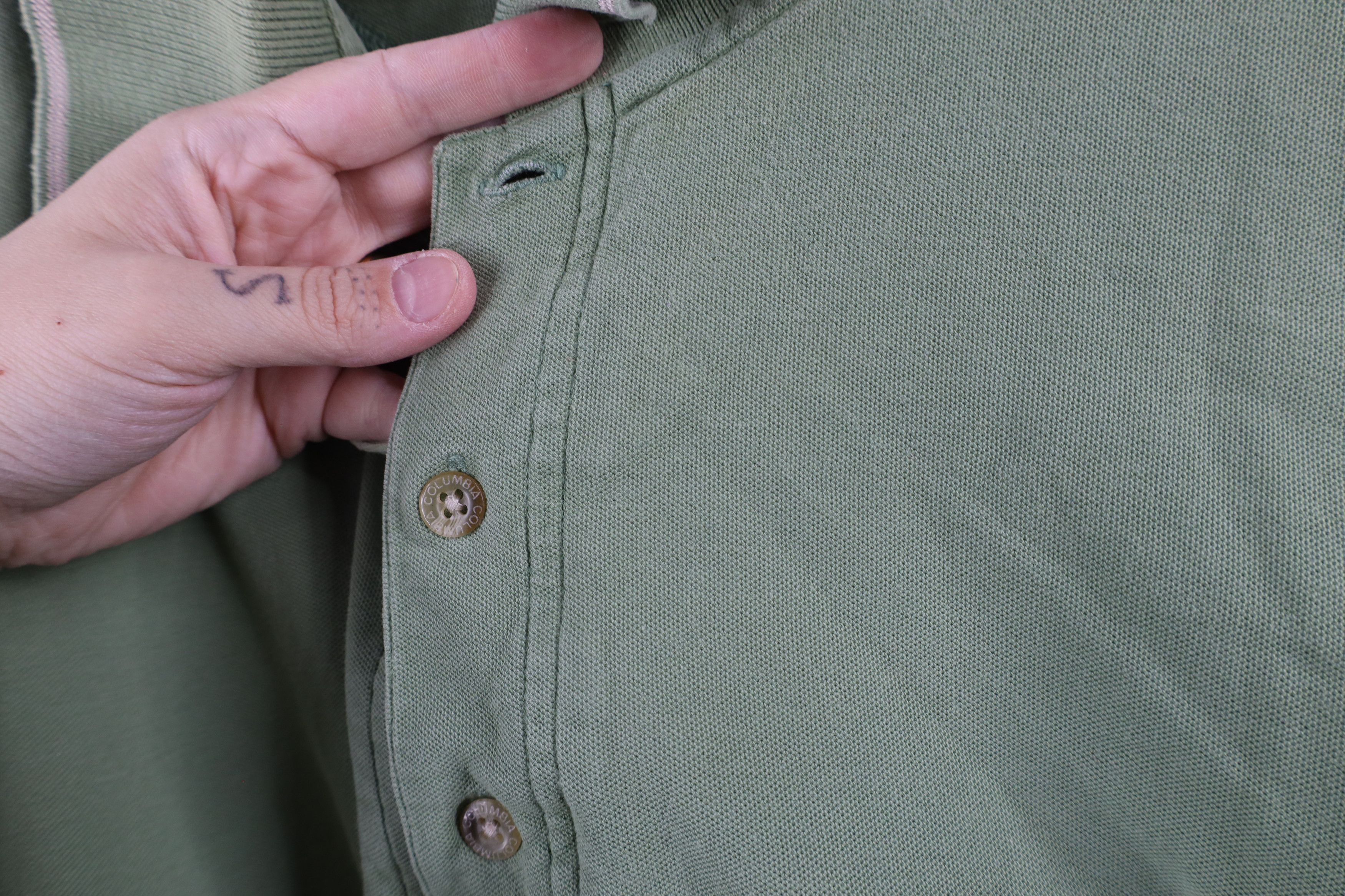 Columbia × Vintage Vintage 90s Columbia Out Pique Cotton Knit Polo Shirt Green Size US XXL / EU 58 / 5 - 7 Thumbnail