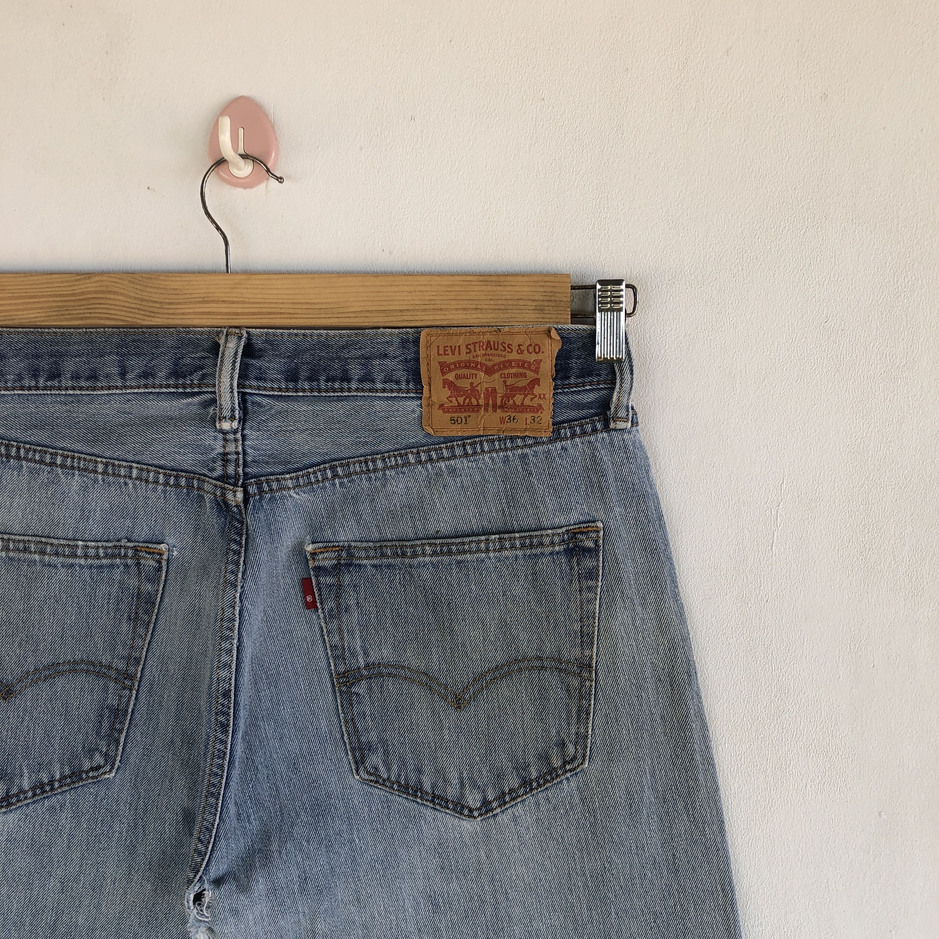 Levi's Vintage Levi's 501 Distressed Faded Jeans Levis Denim Size US 34 / EU 50 - 5 Thumbnail