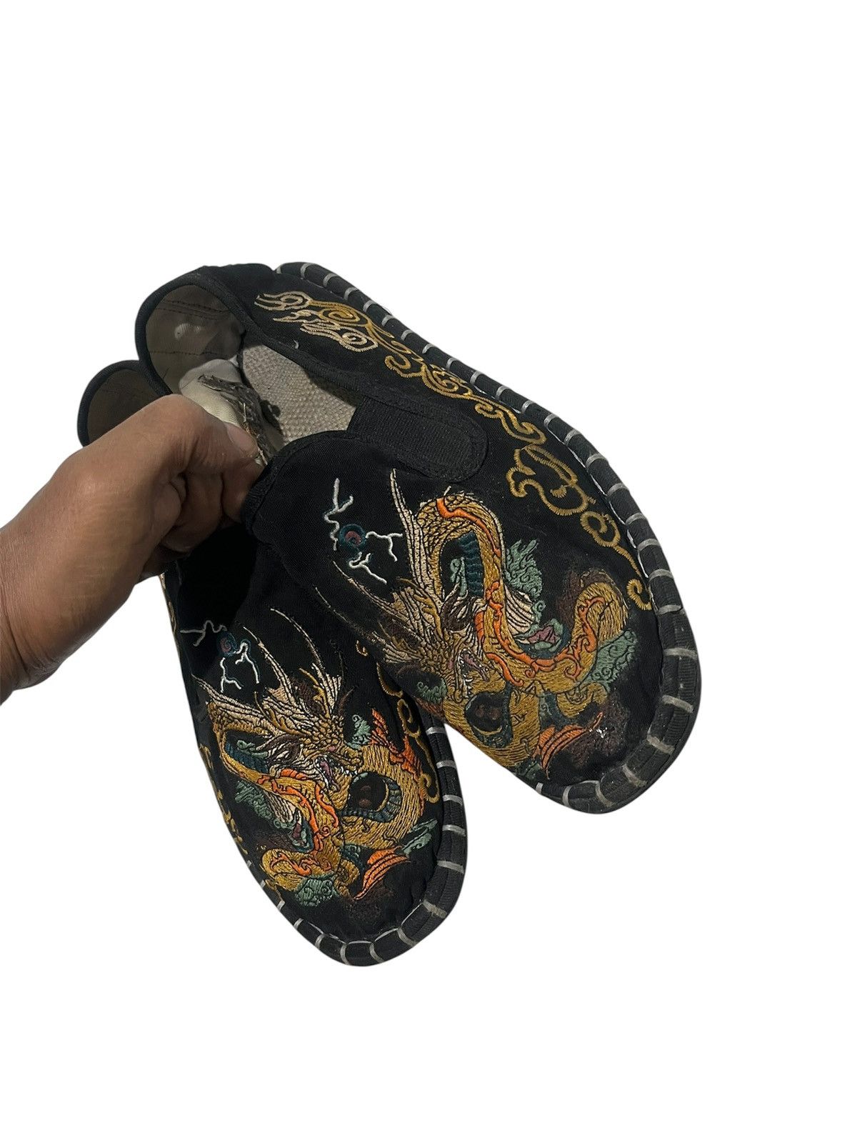 Japanese Brand Mens Chic Vintage Chinese Embroidered Stitching Slip On Size US 9 / EU 42 - 2 Thumbnail