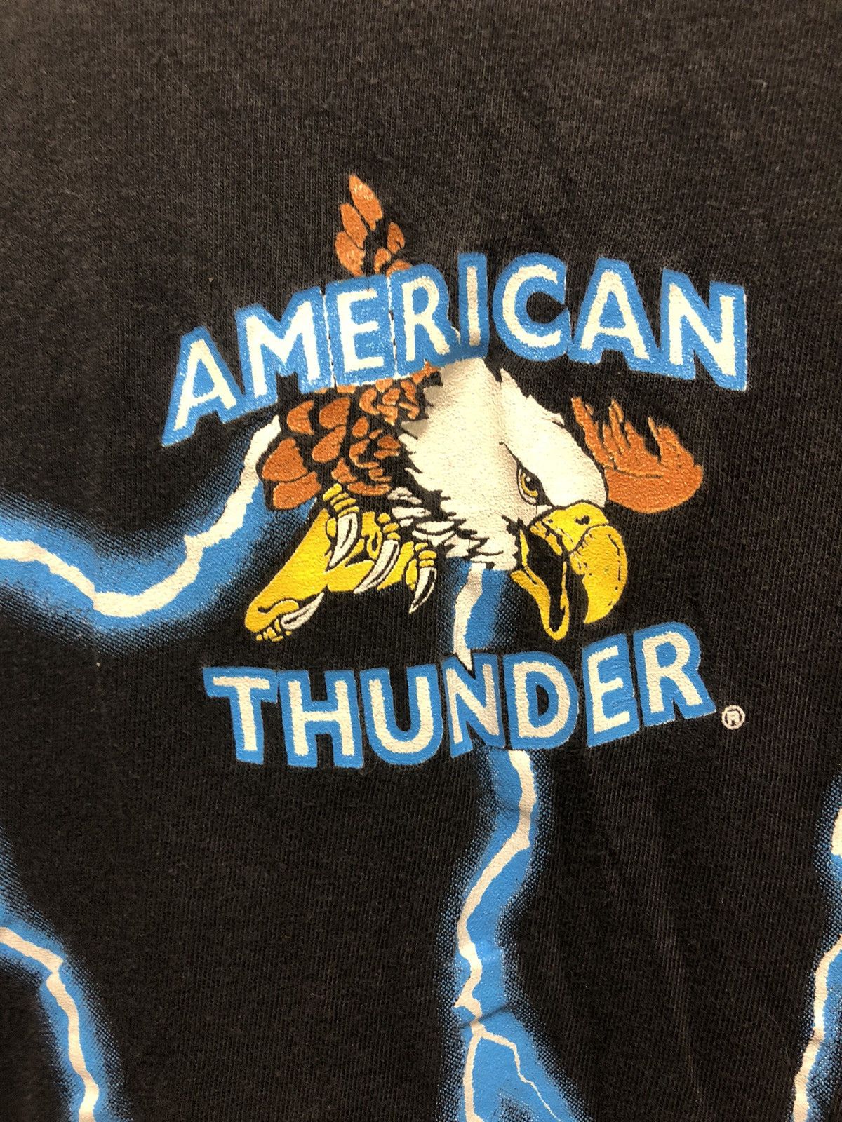 Vintage Vintage American Thunder Size Large Black T-Shirt Born Count Size US L / EU 52-54 / 3 - 7 Thumbnail