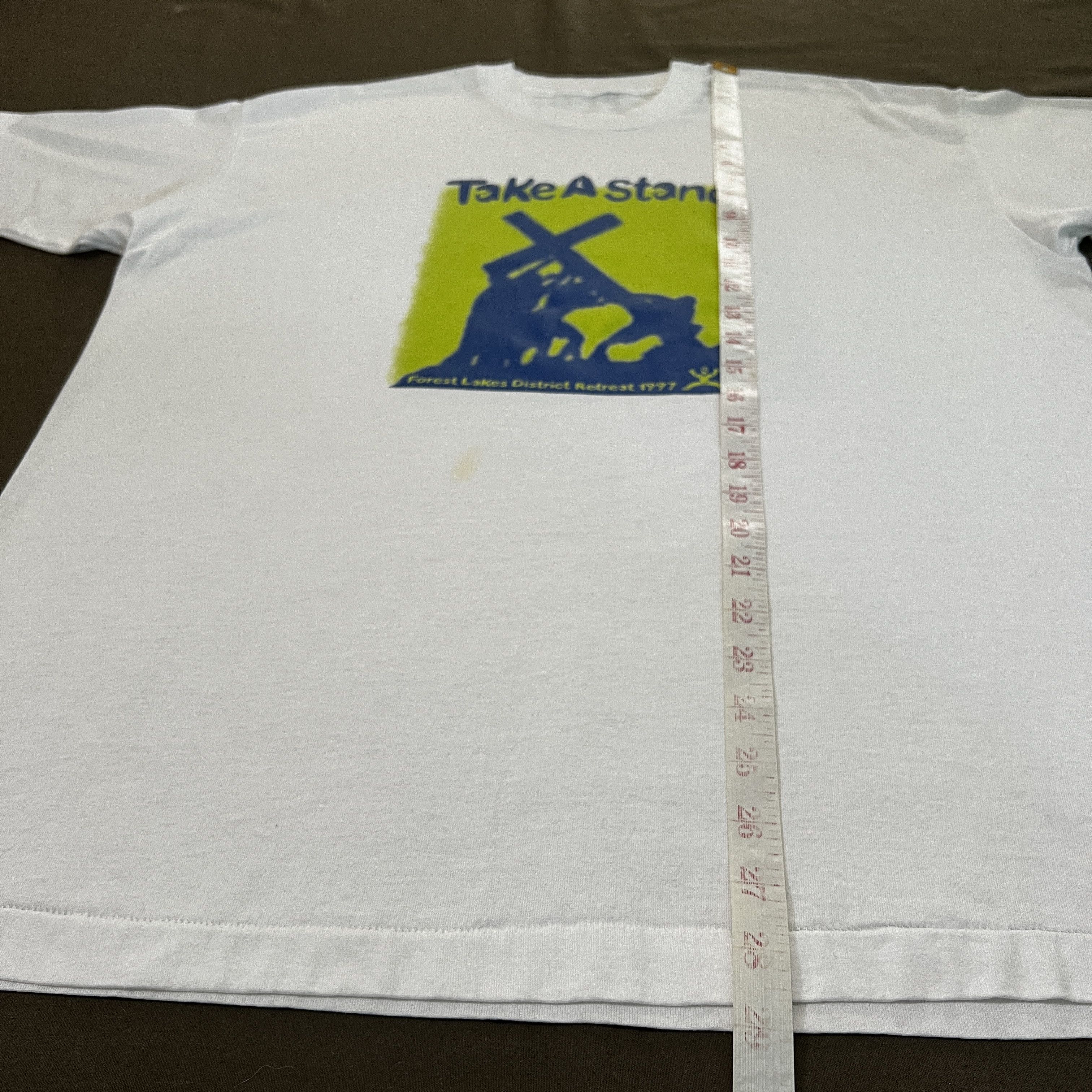 Vintage Vintage 90s Take a Stand Cross God Jesus Holy Bible Tee Size US XL / EU 56 / 4 - 8 Thumbnail