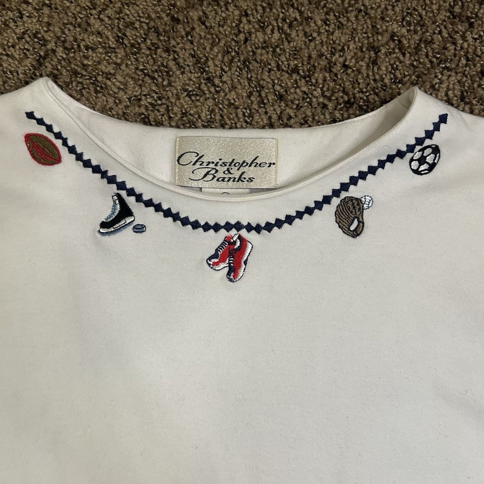 Other Vintage Christopher & Banks Embroidered Sports Vest/Shirt Lg Size L / US 10 / IT 46 - 8 Thumbnail