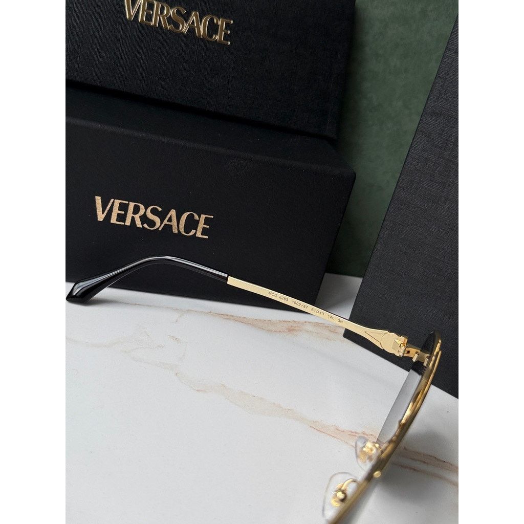Versace NEW Versace VE2283 Aviator Sunglasses in Gold Grey Size ONE SIZE - 6 Thumbnail