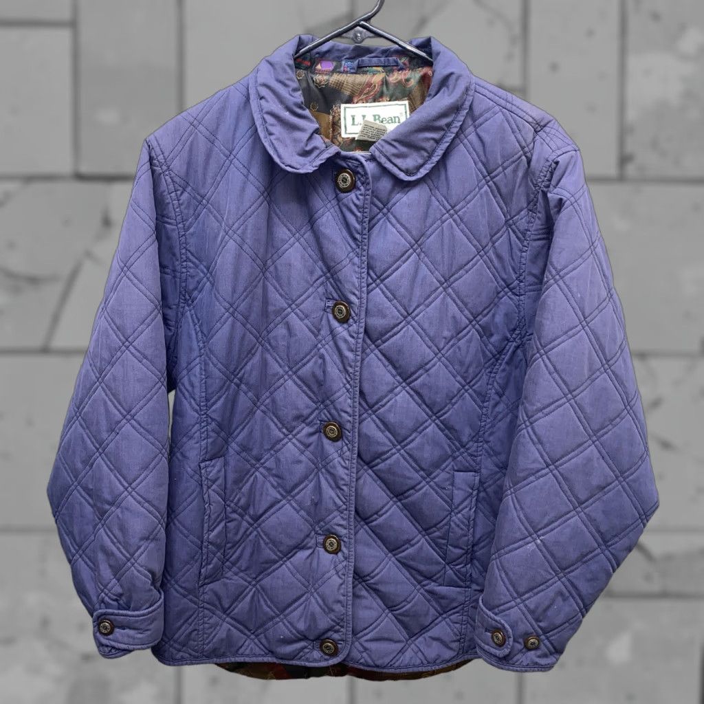 Vintage L.L. Bean Womens Purple Cotton Blend Button Front Jacket Size Small Regular Size S Casual Women Basic Jacket Size S / US 4 / IT 40 - 1 Thumbnail