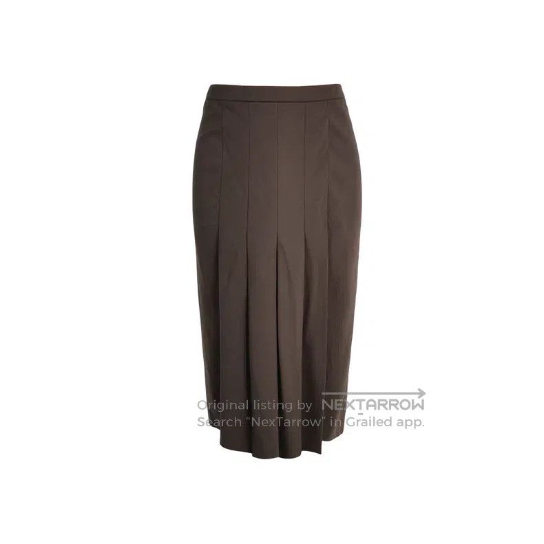 Hermes Hermes Wool Solid Color Pleated Zip Skirt Size 27" / US 4 / IT 40 - 1 Thumbnail