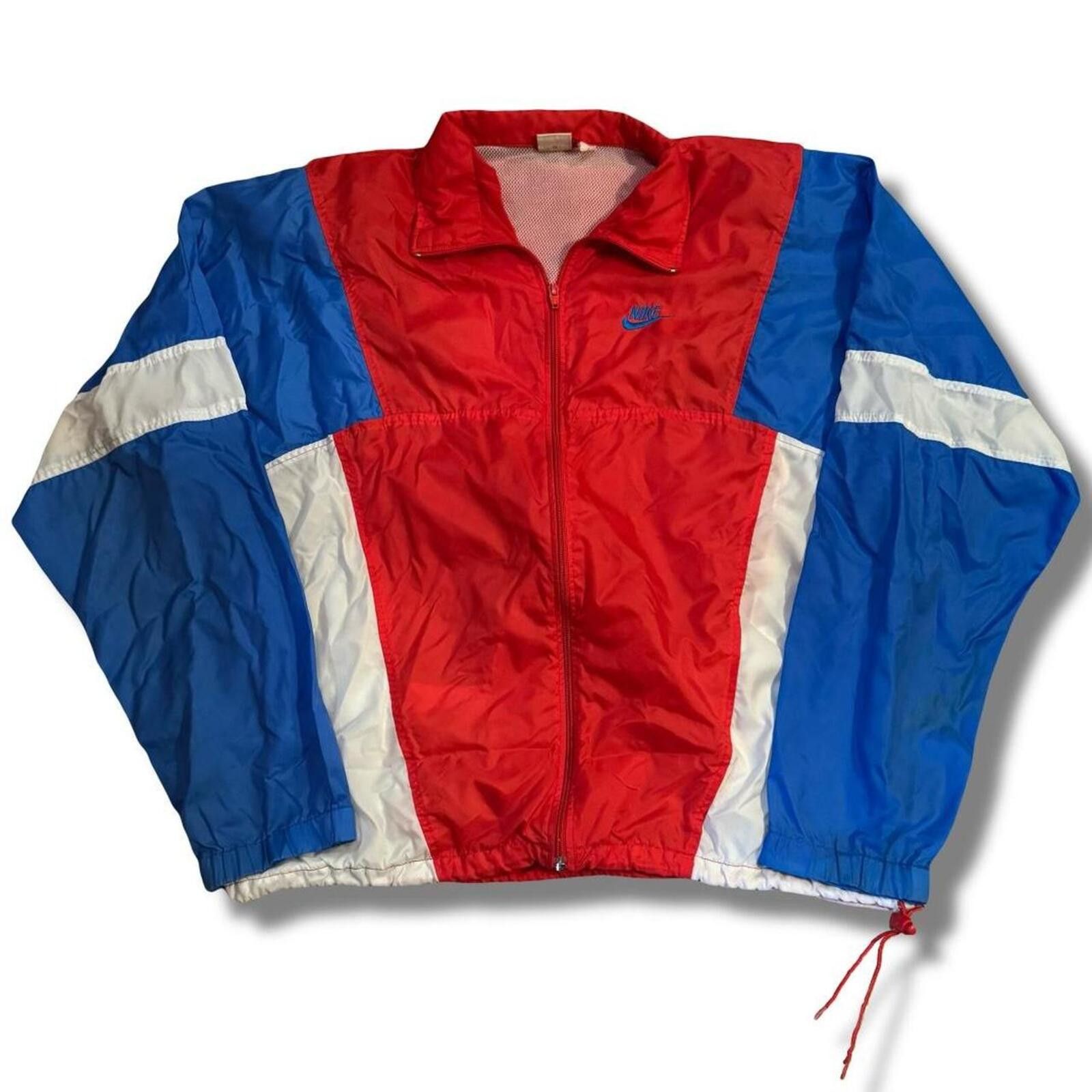 Nike Vintage 90s Nike red white and blue windbreaker jacket Sz XL Size US XL / EU 56 / 4 - 1 Thumbnail