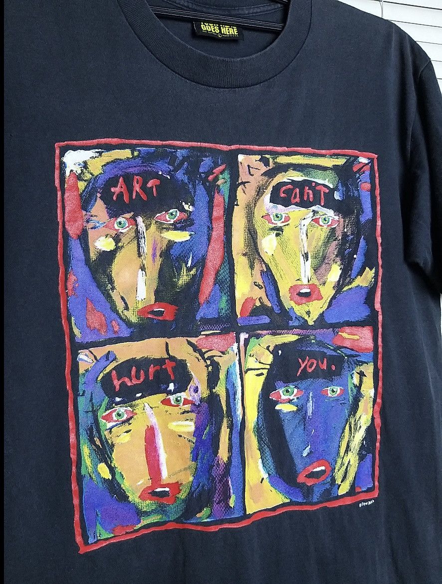 Art Comes First VINTAGE 90s FRED BABB ART CAN'T HURT YOU ABSTRACT T SHIRT Size US L / EU 52-54 / 3 - 3 Thumbnail