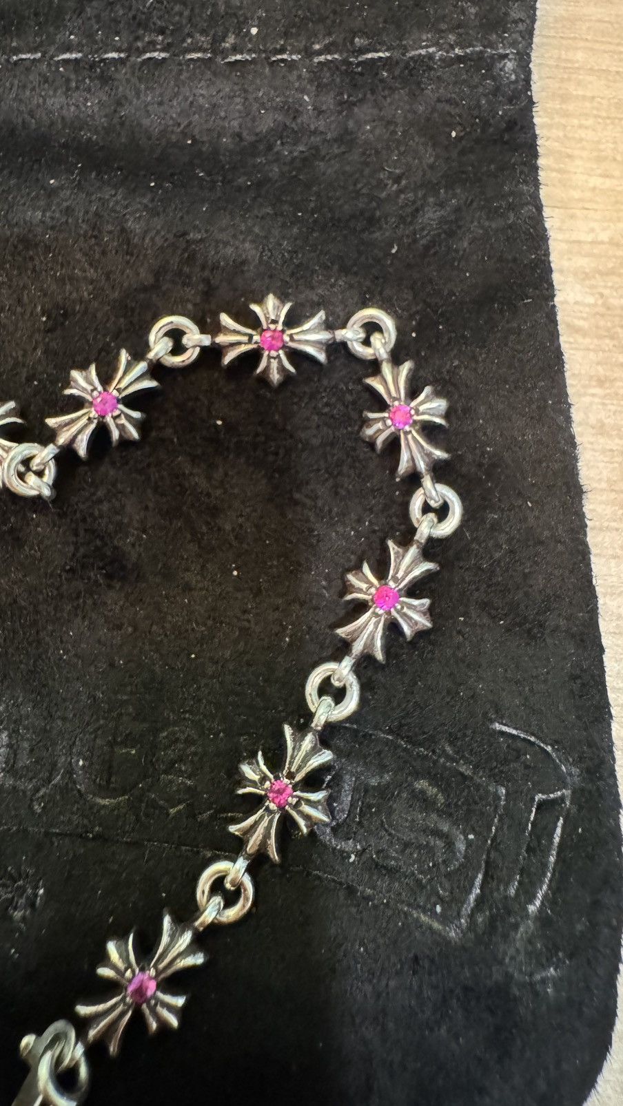 Chrome Hearts Pink Sapphire Tiny E Bracelet *RARE* Size ONE SIZE - 14 Thumbnail