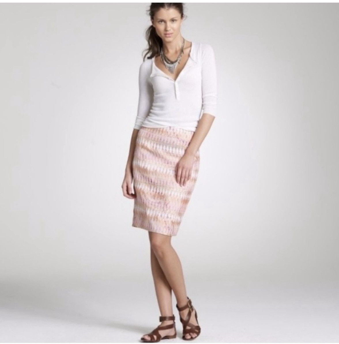 J.Crew J.Crew pink gold metallic Turkish Delight women’s size 8 Size 30" / US 8 / IT 44 - 1 Thumbnail