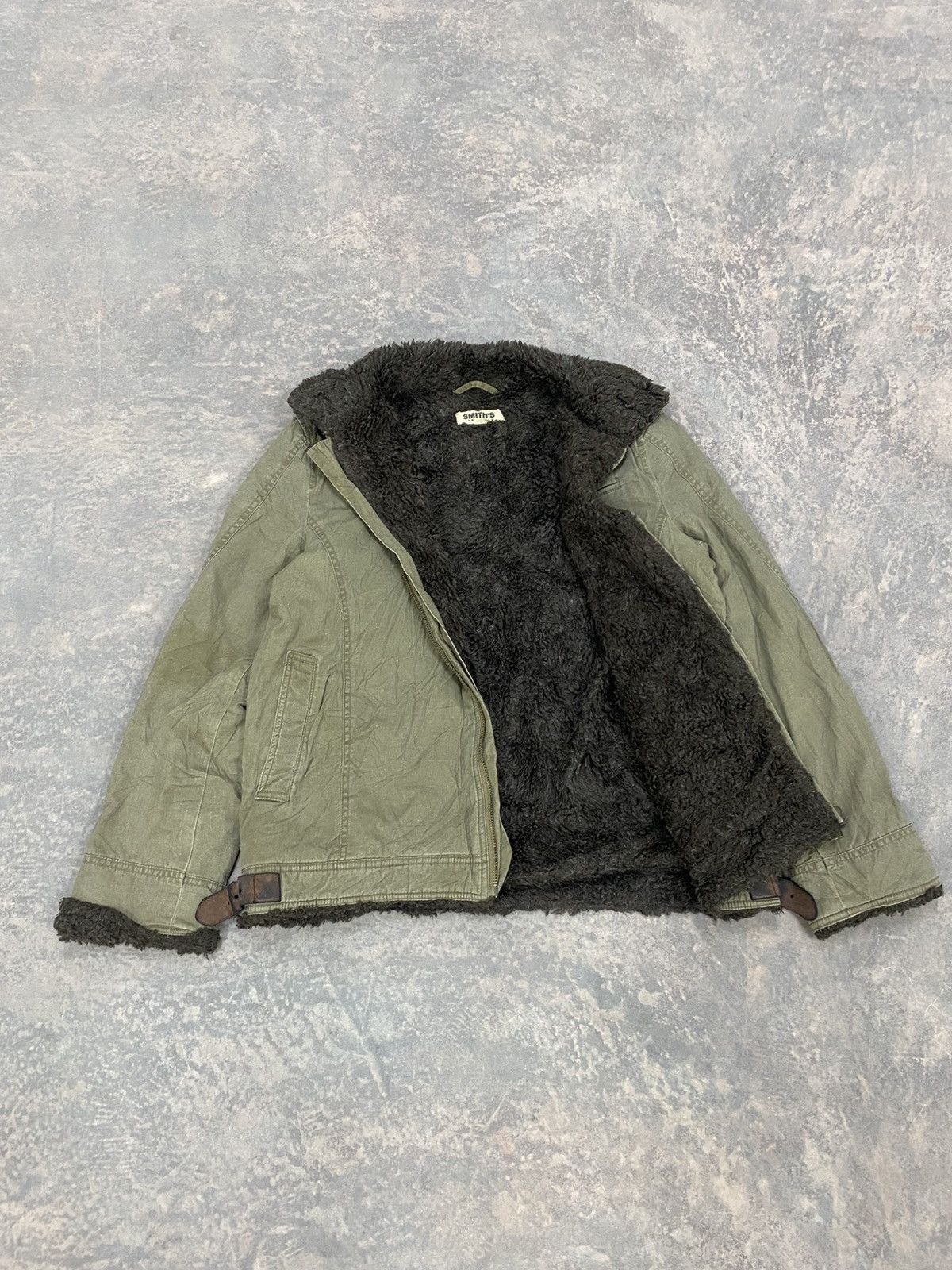 Vintage SMITH’S DETROIT FLEECE LEATHER STRAP JACKET ZIPPER WINTER Size US M / EU 48-50 / 2 - 13 Thumbnail