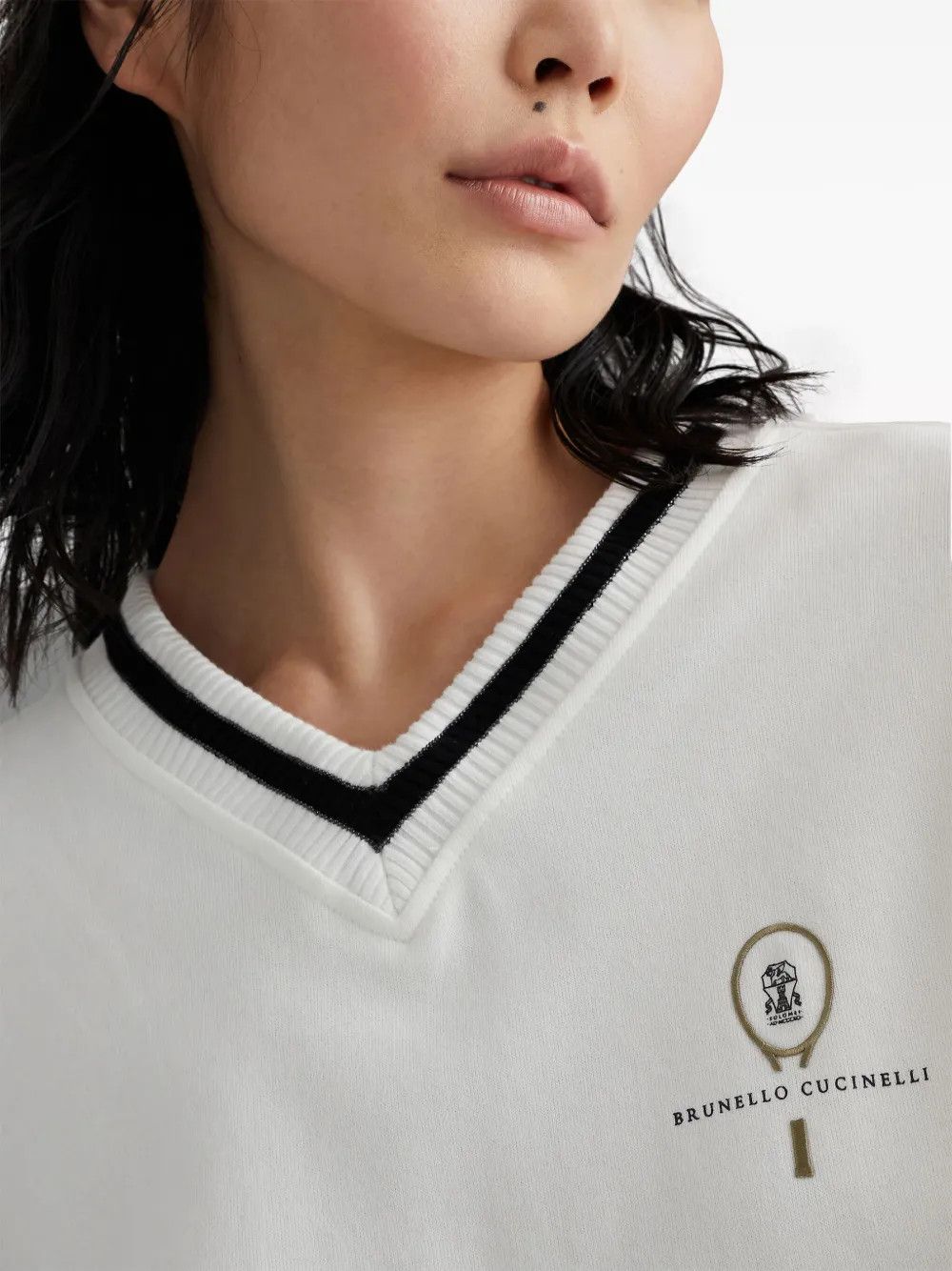 Brunello Cucinelli o1w1db10825 Sweatshirt in Open White Size L / US 10 / IT 46 - 5 Thumbnail