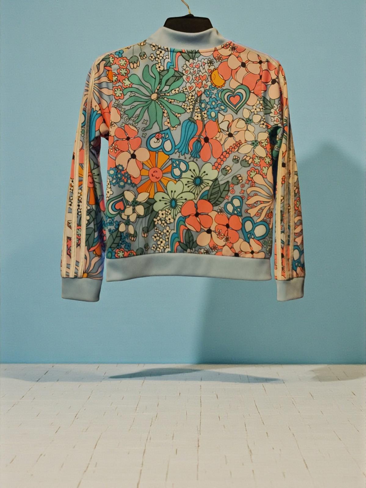Adidas Adidas Girl's Floral Sweat Jacket Large (14) Size ONE SIZE - 5 Thumbnail