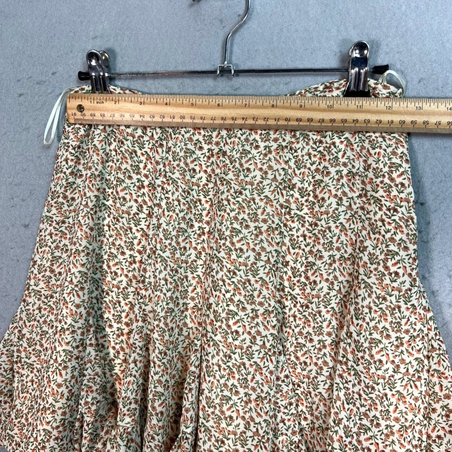 Vintage VINTAGE Dress Forum Womens Small Floral A-Line Beige Skirt 100% Polyester Size 28" / US 6 / IT 42 - 5 Thumbnail