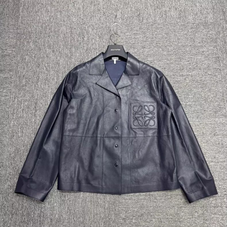 Loewe loewe Solid-color embossed logo lambskin jacket 2506-Nextar Size XXS / US 00 / IT 34 - 1 Thumbnail