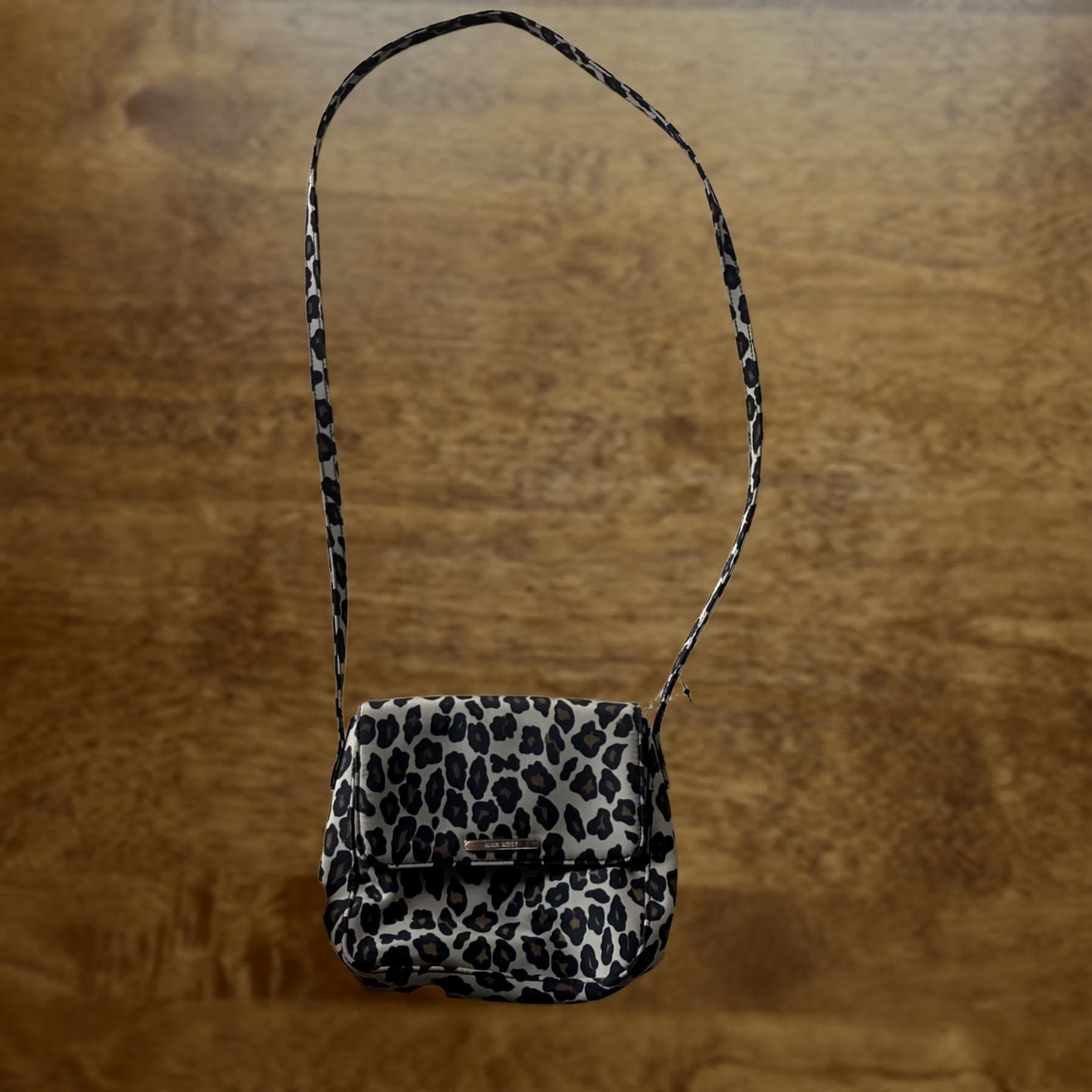 Nine West Nine West Crossbody Womens Small Beige Leopard Polyester Magnetic Closure Bag Size ONE SIZE - 1 Thumbnail