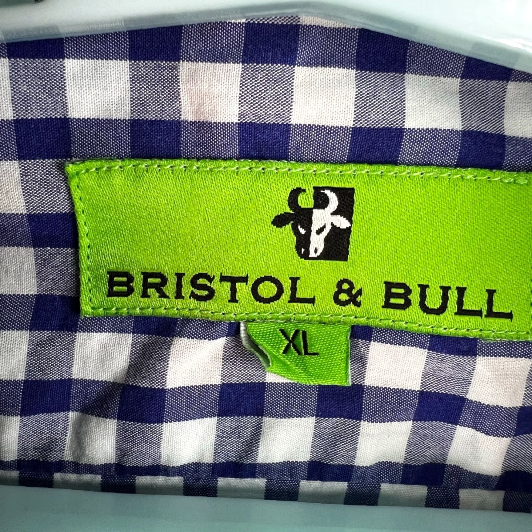 Vintage Bristol & Bull Checked Long Sleeve Button Up Shirt Mens XL Blue Cotton Size US XL / EU 56 / 4 - 4 Thumbnail