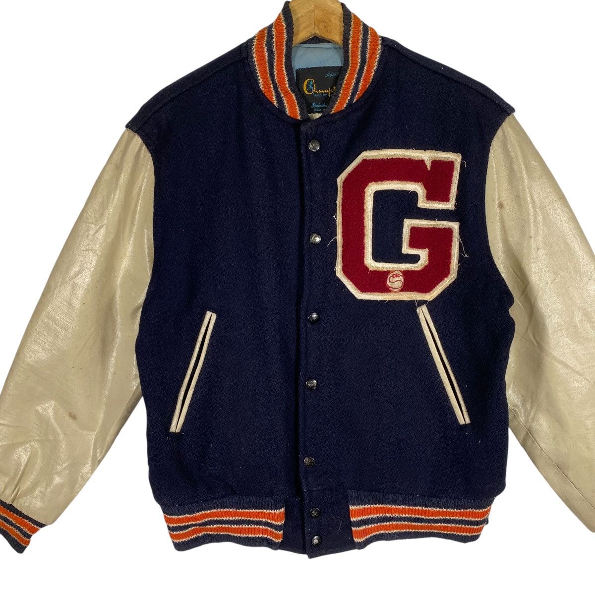 Champion Vintage 50s 60s Champion Running Man Labelled Varsity Jacket Size US M / EU 48-50 / 2 - 3 Thumbnail