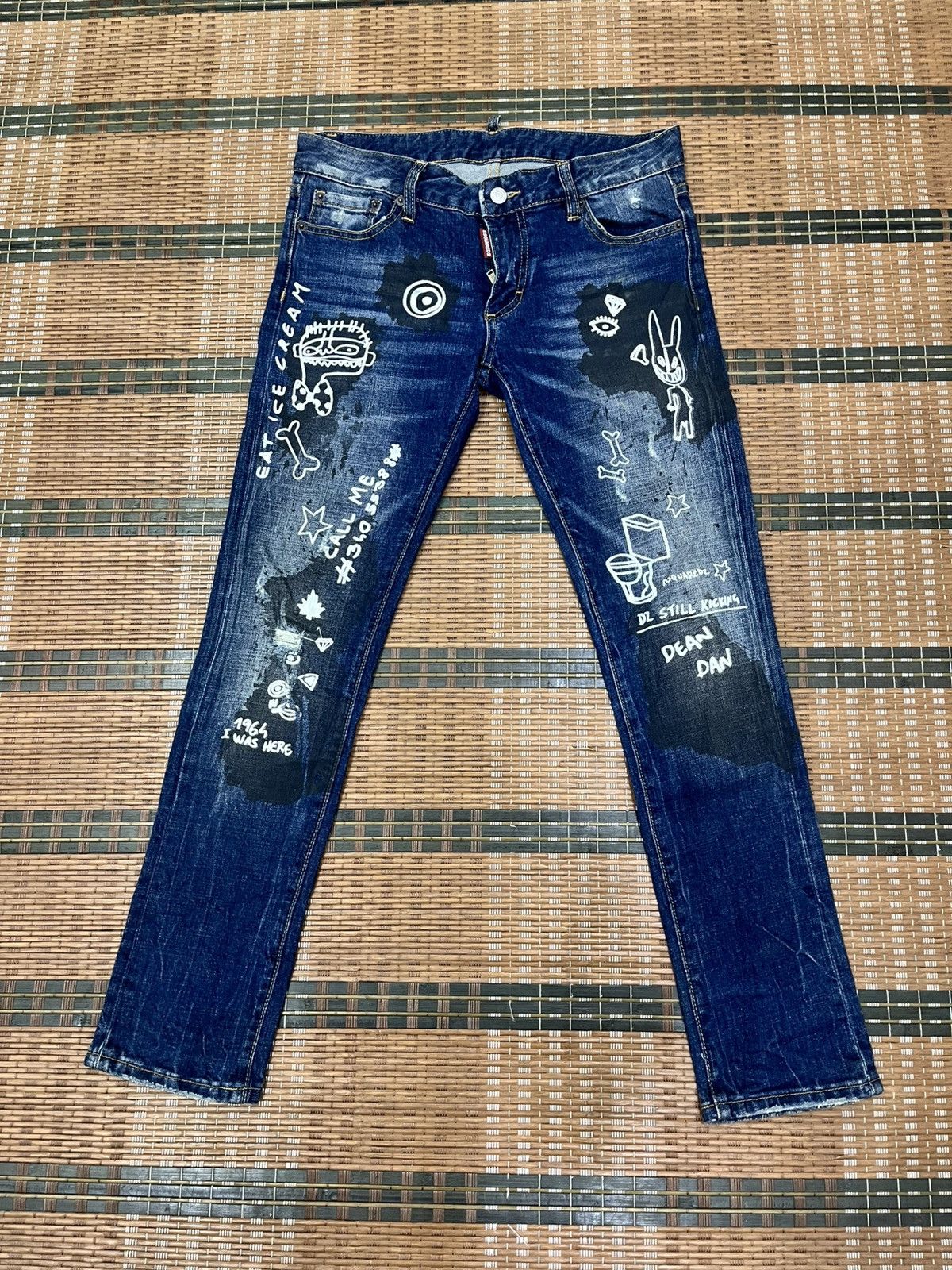 Dsquared2 Dsquared2 Painter Splash Slim Denim Size US 31 - 1 Thumbnail