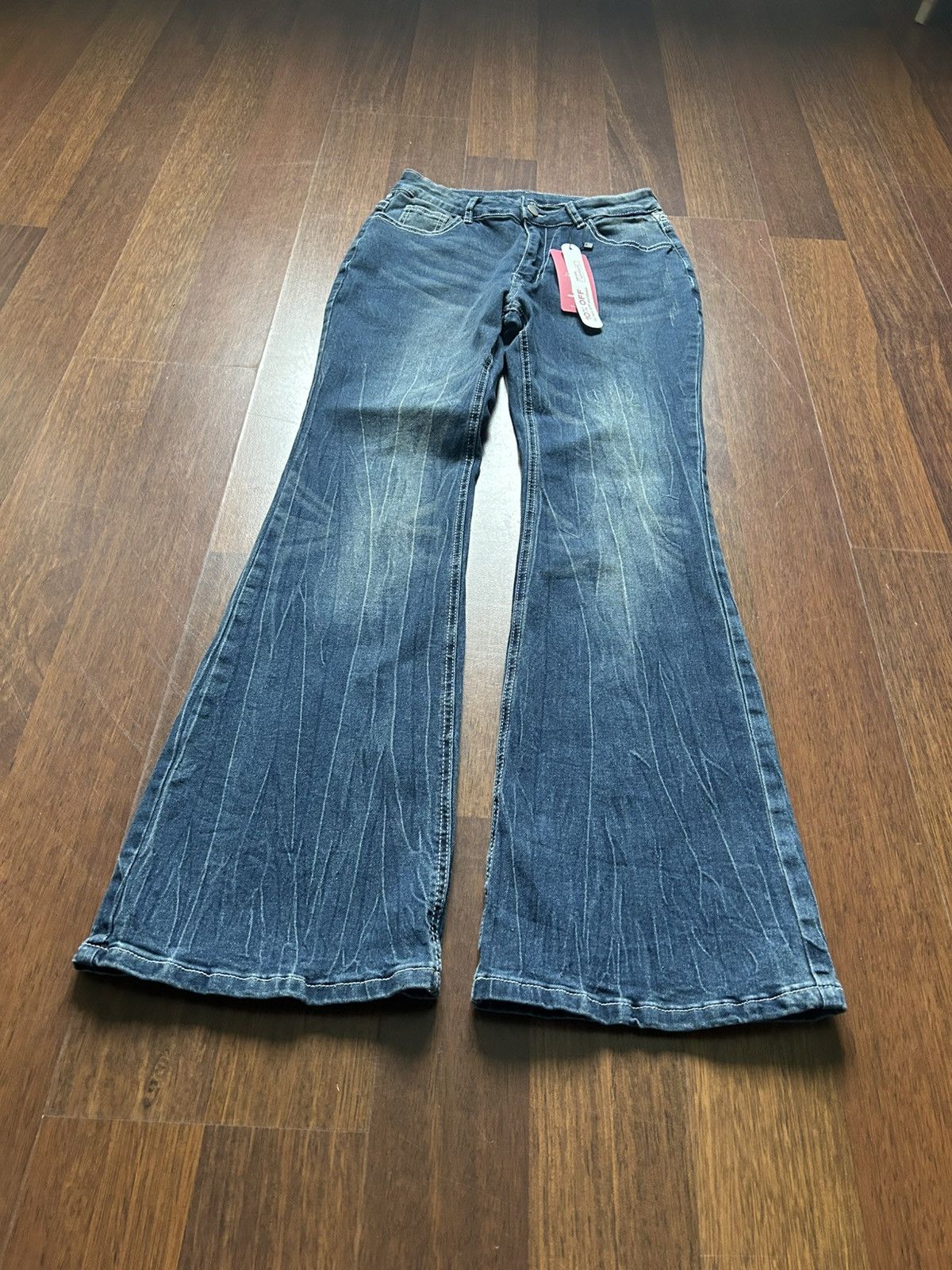 Japanese Brand Vintage Flared Boot Cut Denim Jeans Y2K Streetwear Size 38 Size 28" / US 6 / IT 42 - 8 Thumbnail
