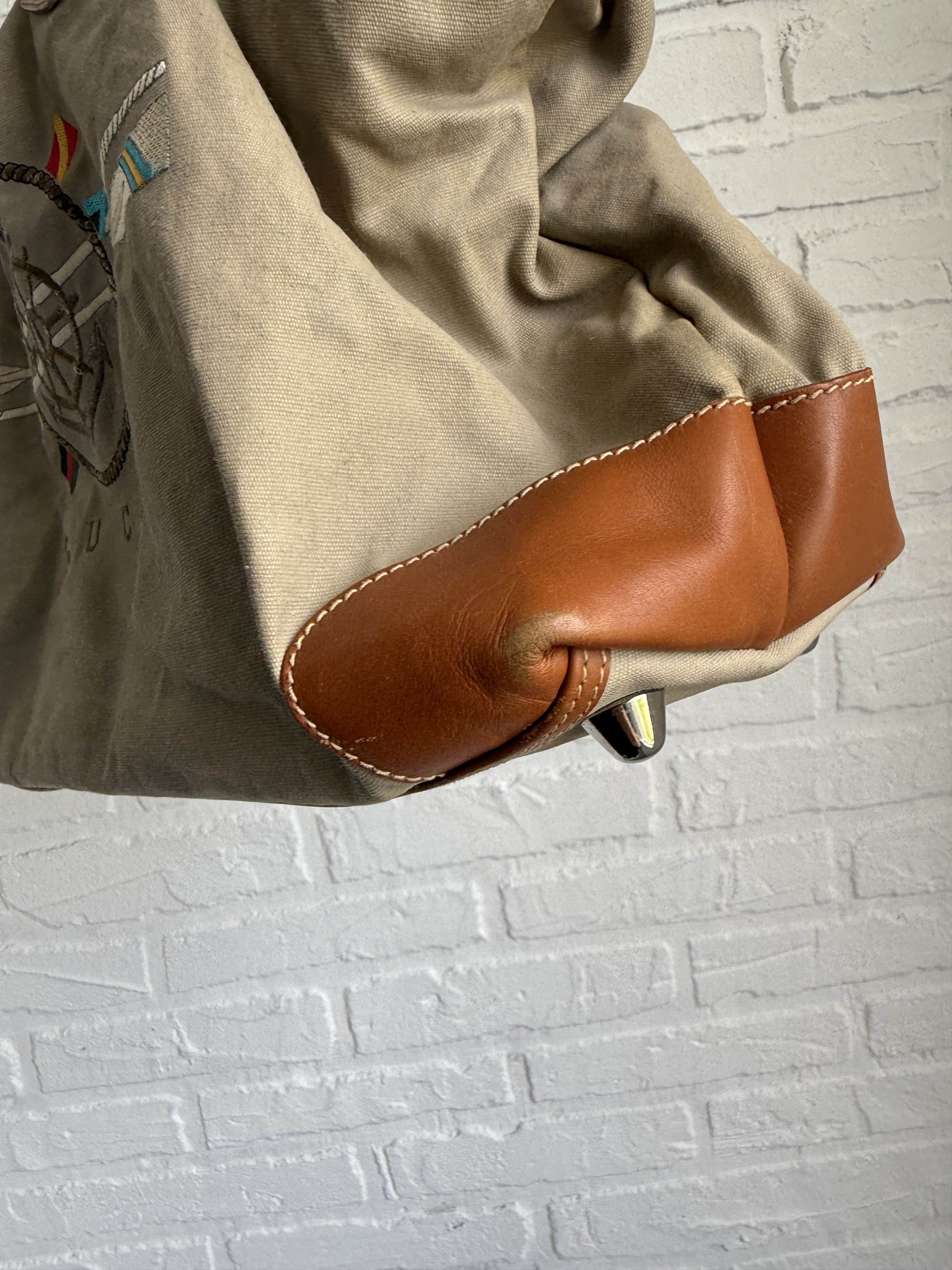 Gucci Vintage 80s Gucci canvas leather tote bag Sail Nautical Size ONE SIZE - 12 Thumbnail