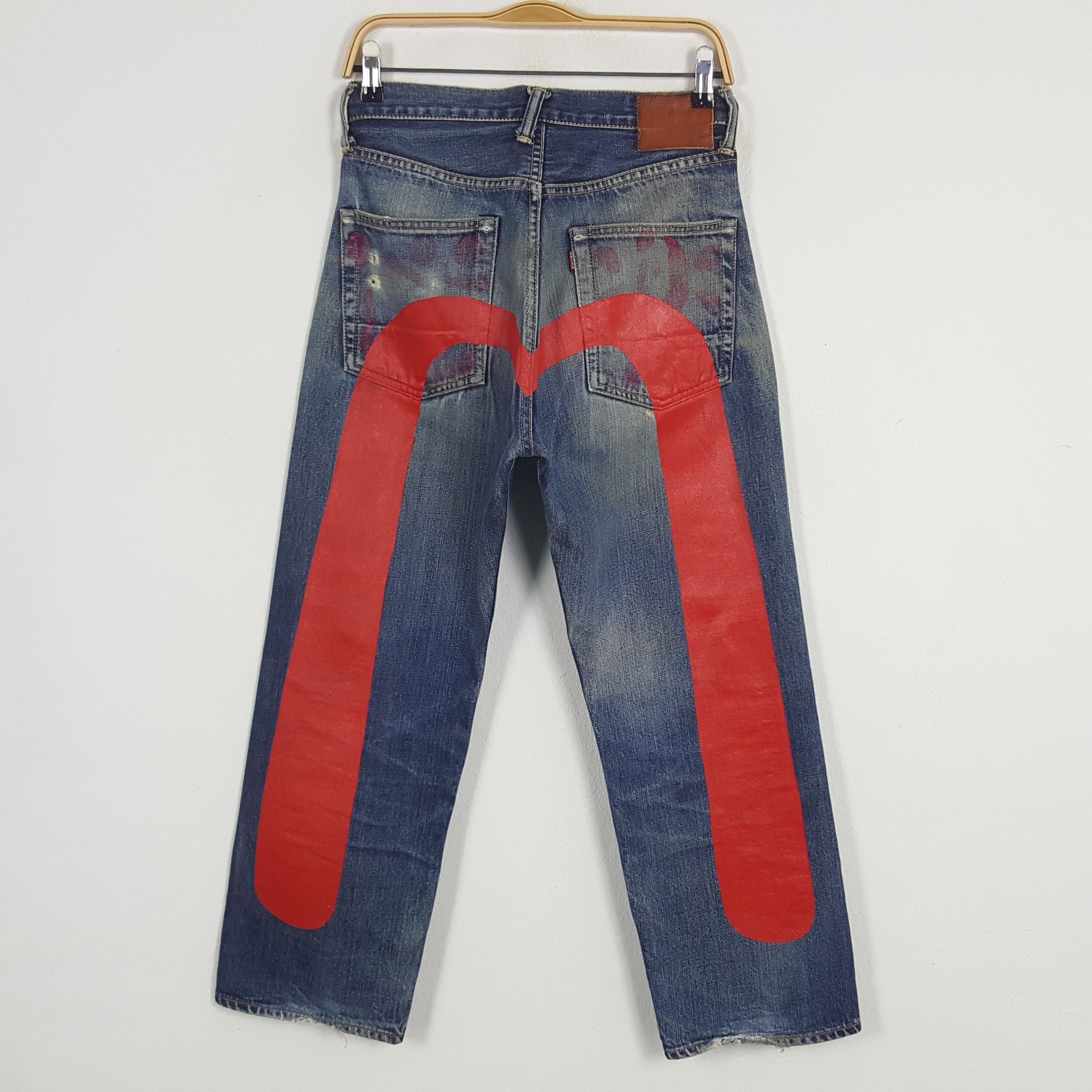 Evisu × Vintage Vintage Evisu Japan Selvedge Custom Art Daicock Denim Jeans Size US 27 - 1 Thumbnail