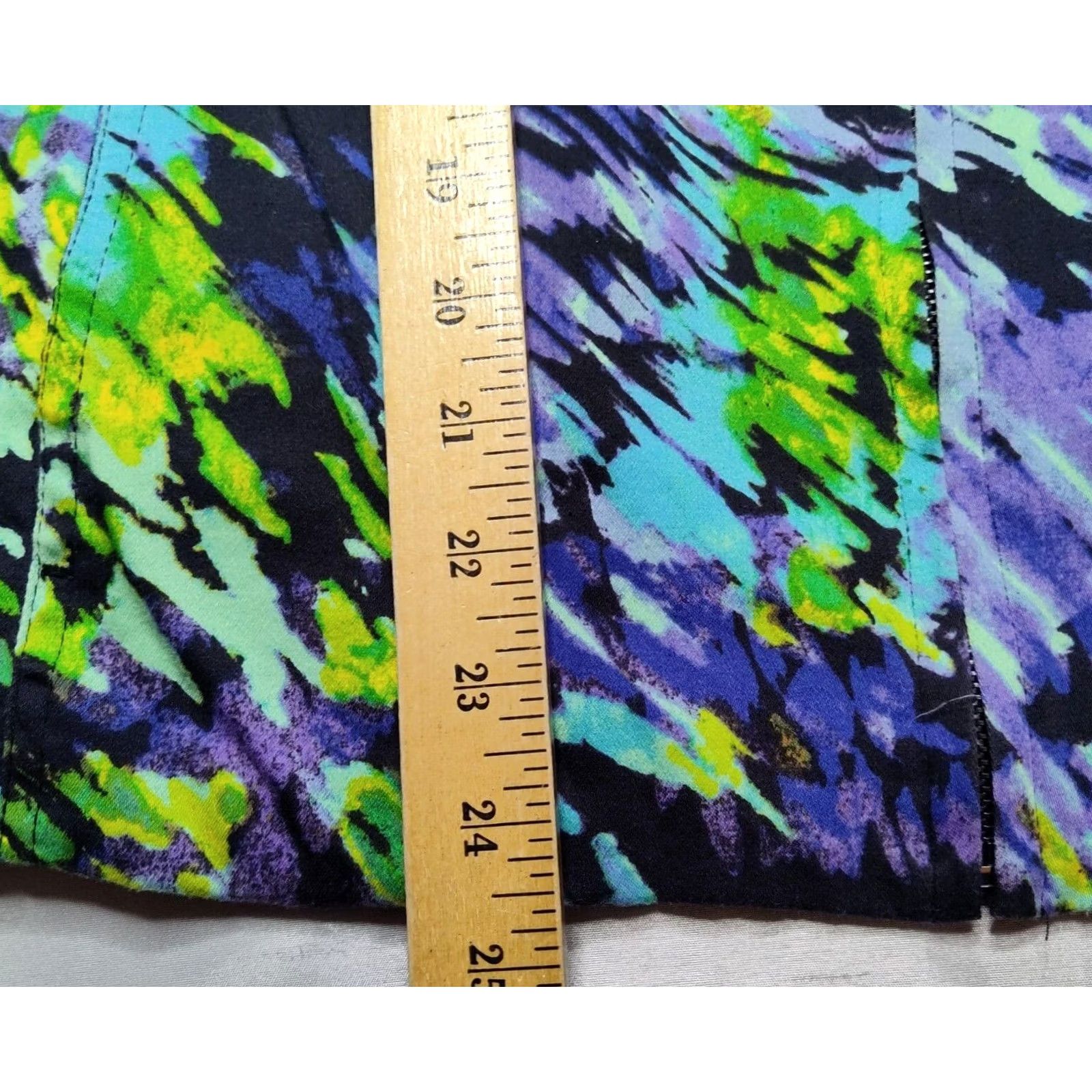 Vintage TONI MORGAN Women Purple Multi Abstract Full Zip 3/4 Sleeve Jacket Cotton Blend Medium Size M / US 6-8 / IT 42-44 - 7 Thumbnail