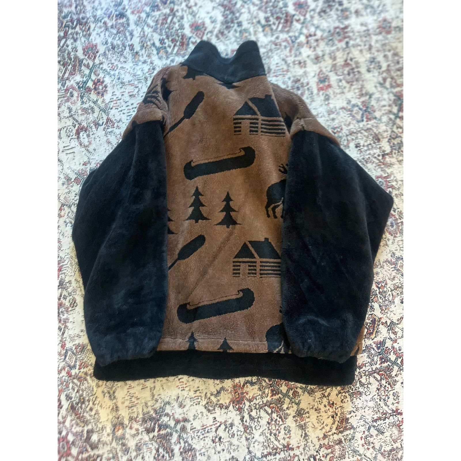 Vintage Vintage Denali Women's Full Zip Fleece Jacket Black/Brown Size XL / US 12-14 / IT 48-50 - 3 Thumbnail