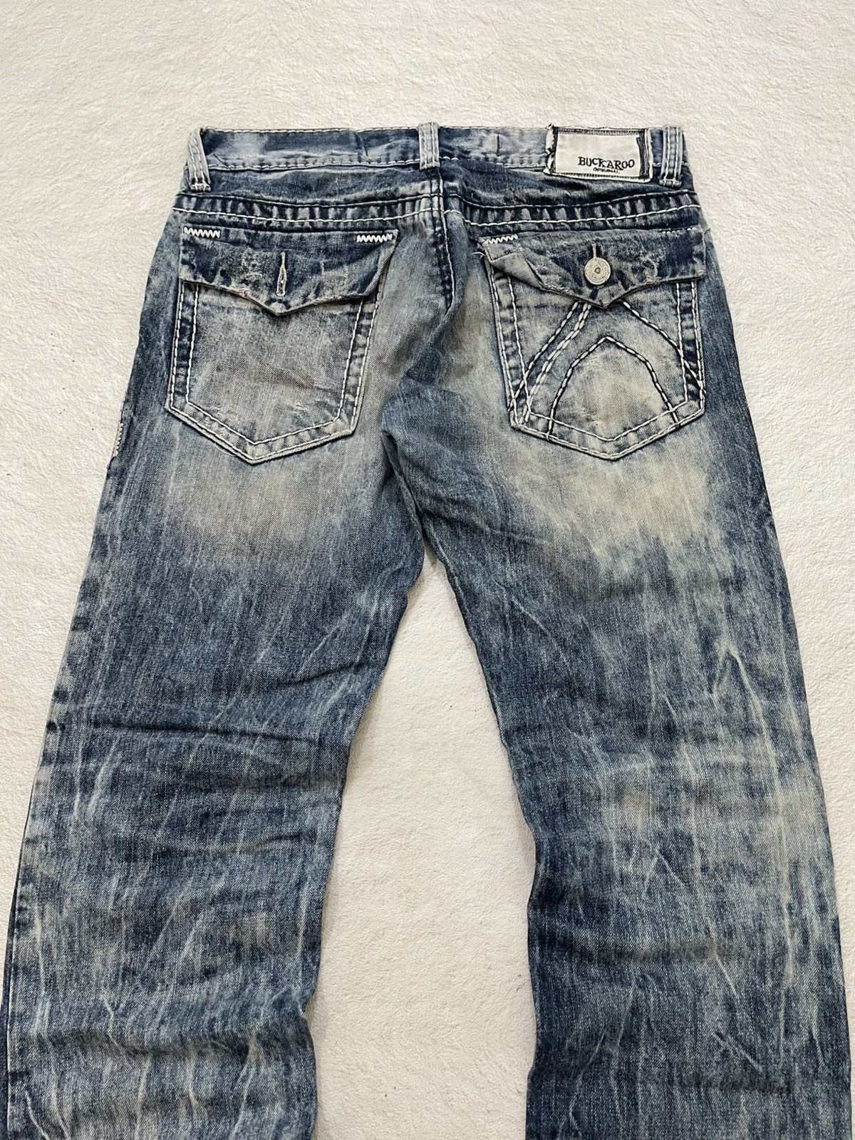 Japanese Brand 2000s Buckaro Heavy Distressed Denim Acid Wash Y2K Japan LGB Size US 34 / EU 50 - 8 Thumbnail
