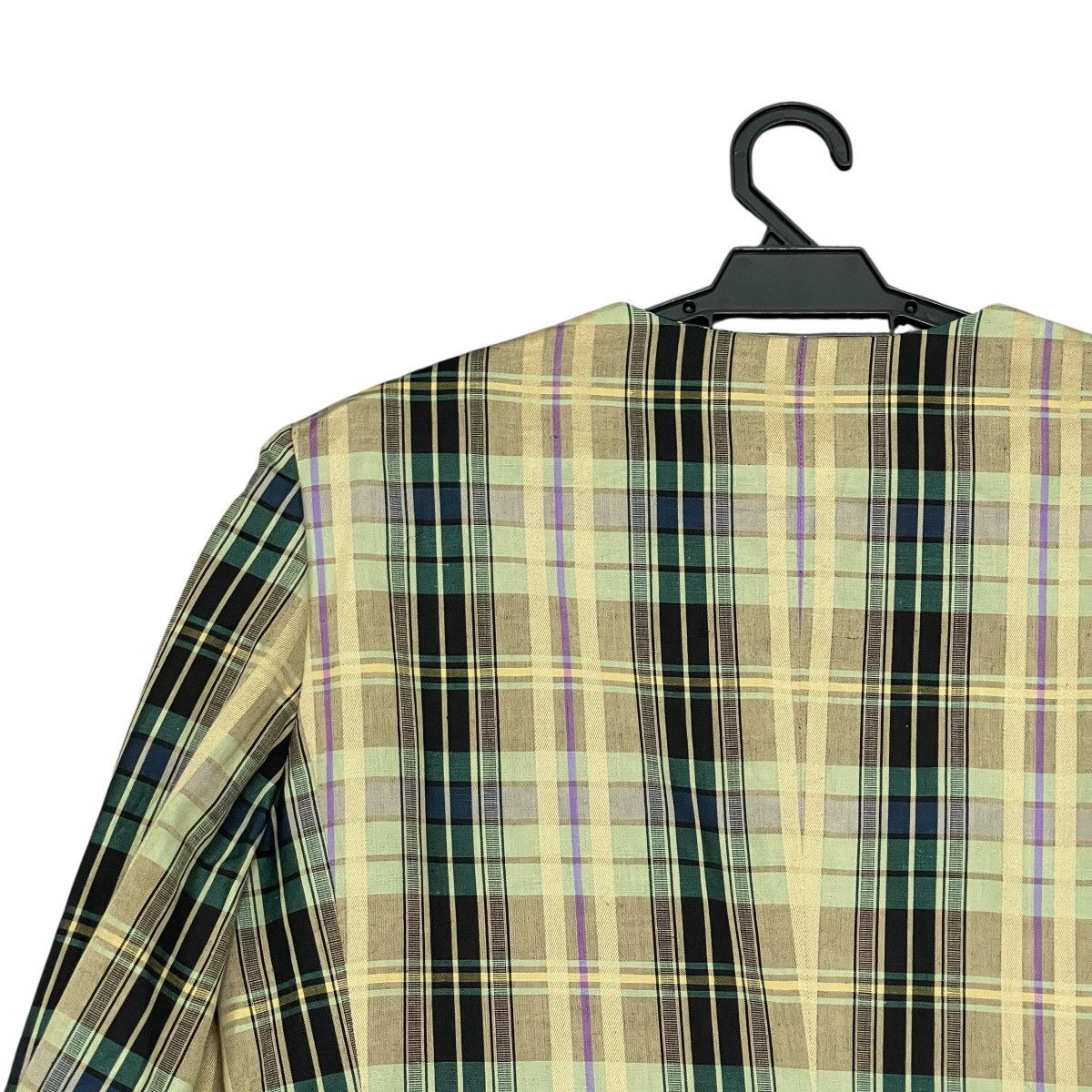 Burberry Vintage 90s Burberrys’ Japan Checkered Cotton Linen Blazer Size M / US 6-8 / IT 42-44 - 16 Thumbnail