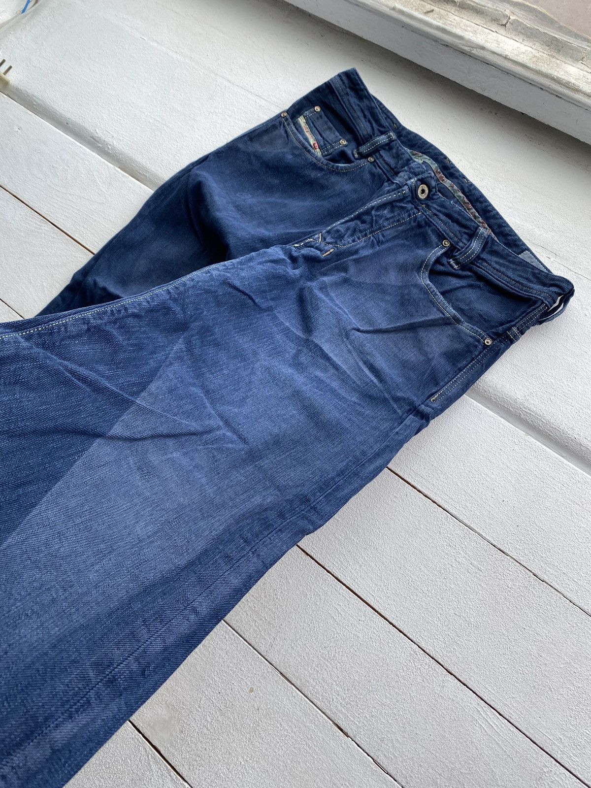 Diesel 🔥OPIUM PUNK DIESEL BAGGY FLARED SUN FADED DISTRESSED JEANS Size US 34 / EU 50 - 19 Thumbnail