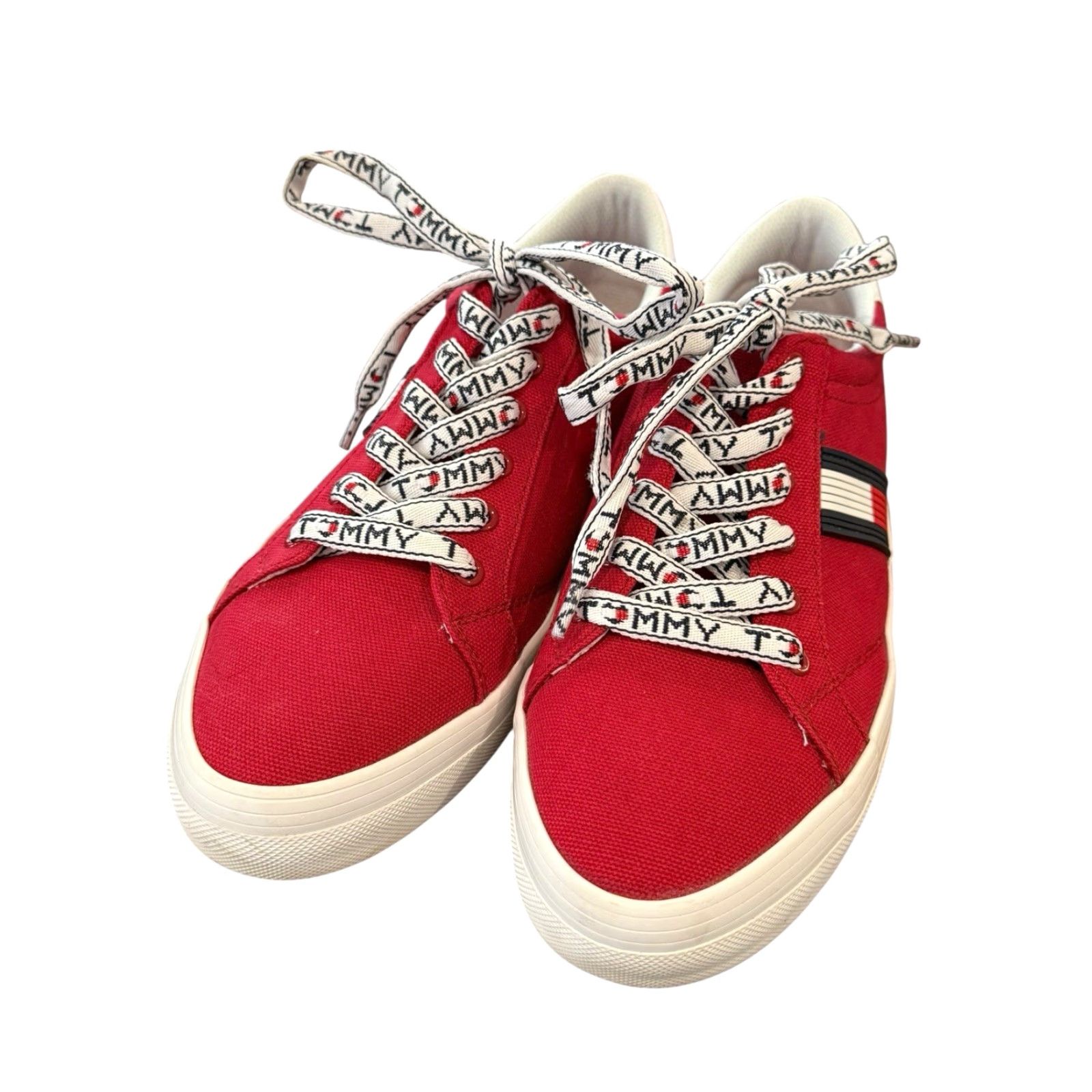 Tommy Hilfiger VINTAGE? Wait. The item isn’t vintage per rules. The title: "Tommy Hilfiger Fantim Canvas Logo Low Top Sneakers - Size 10 - Red - Women" Size L / US 10 / IT 46 - 3 Thumbnail