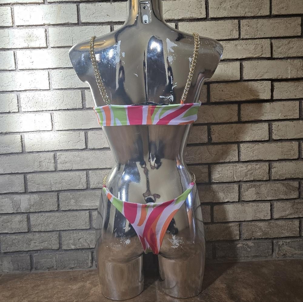 Fashion Nova Multicolored Jets To Miami FN Monokini Size ONE SIZE - 2 Thumbnail