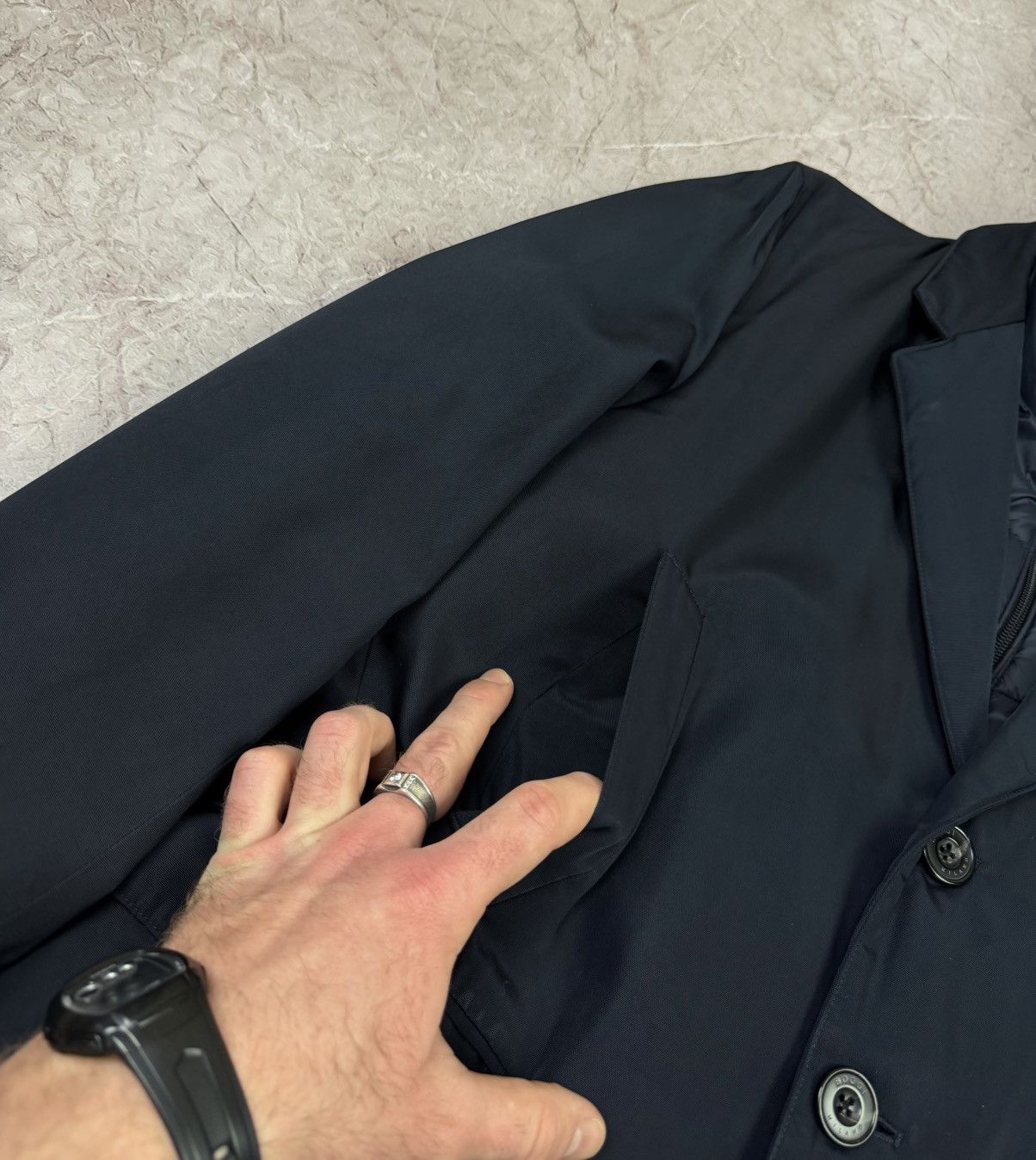 Boggi Men's Boggi Milano Padded Navy Coat Jacket Size 52 Size US L / EU 52-54 / 3 - 6 Thumbnail