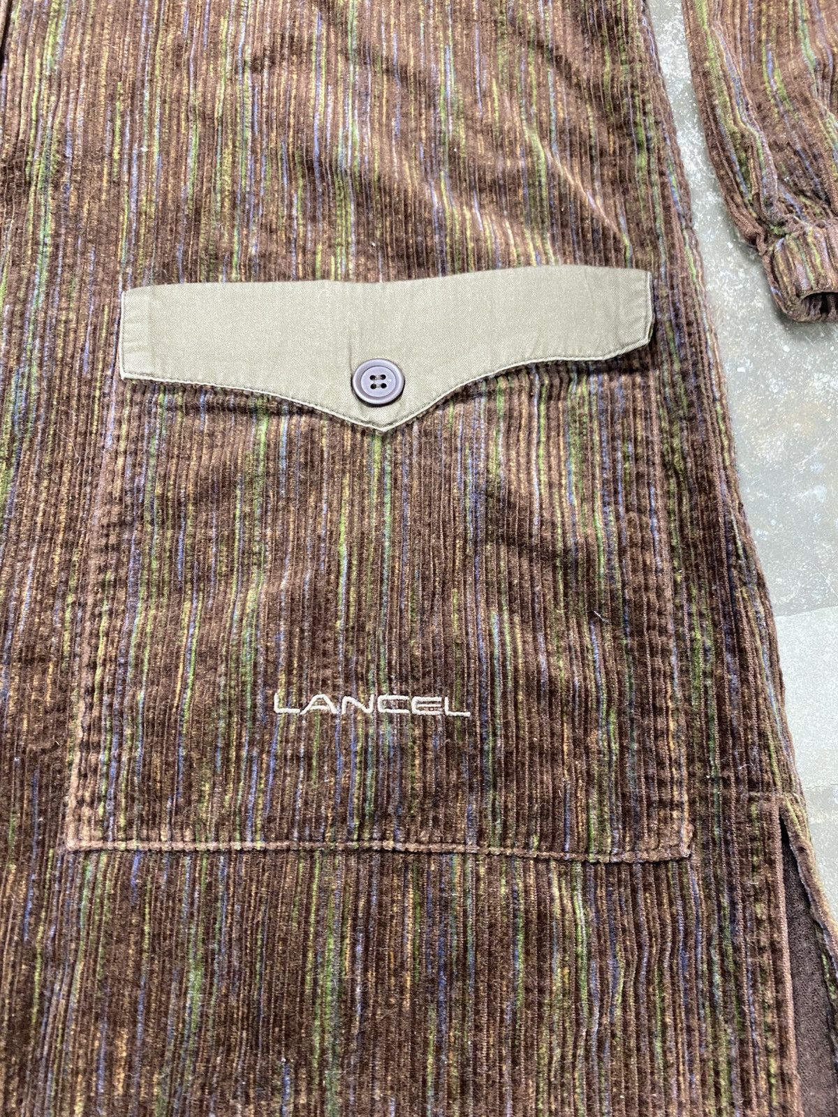 Lancel Vintage 90s Lancel Corduroy Buttons Jacket Size L / US 10 / IT 46 - 7 Thumbnail