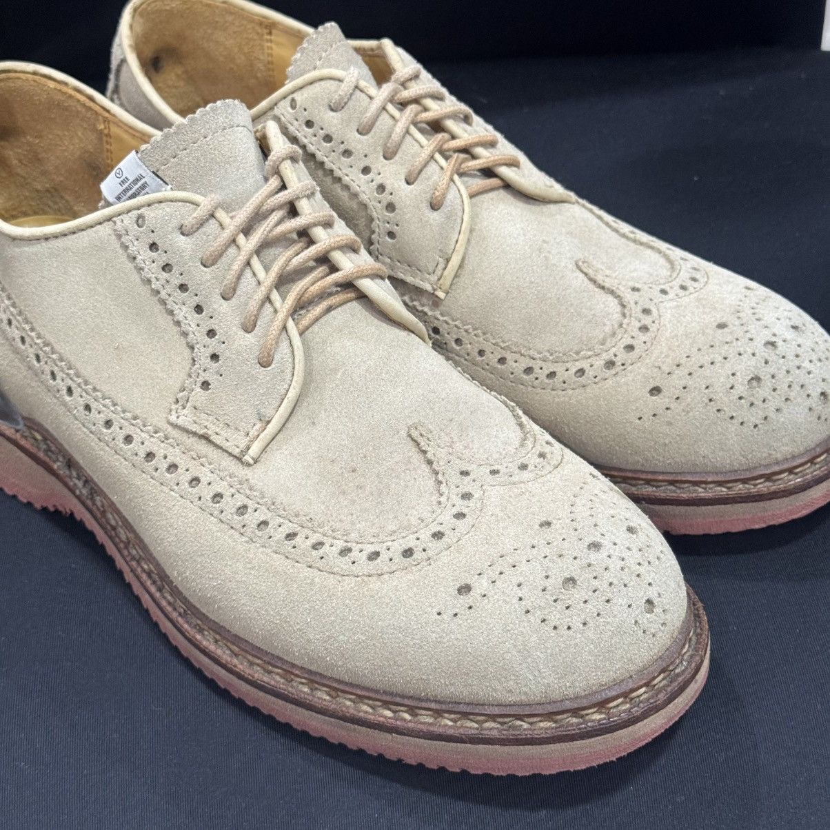 Visvim VISVIM PATRICIAN SAND WT FOLK WINGTIP SUEDE SHOES Size US 8.5 / EU 41-42 - 24 Thumbnail