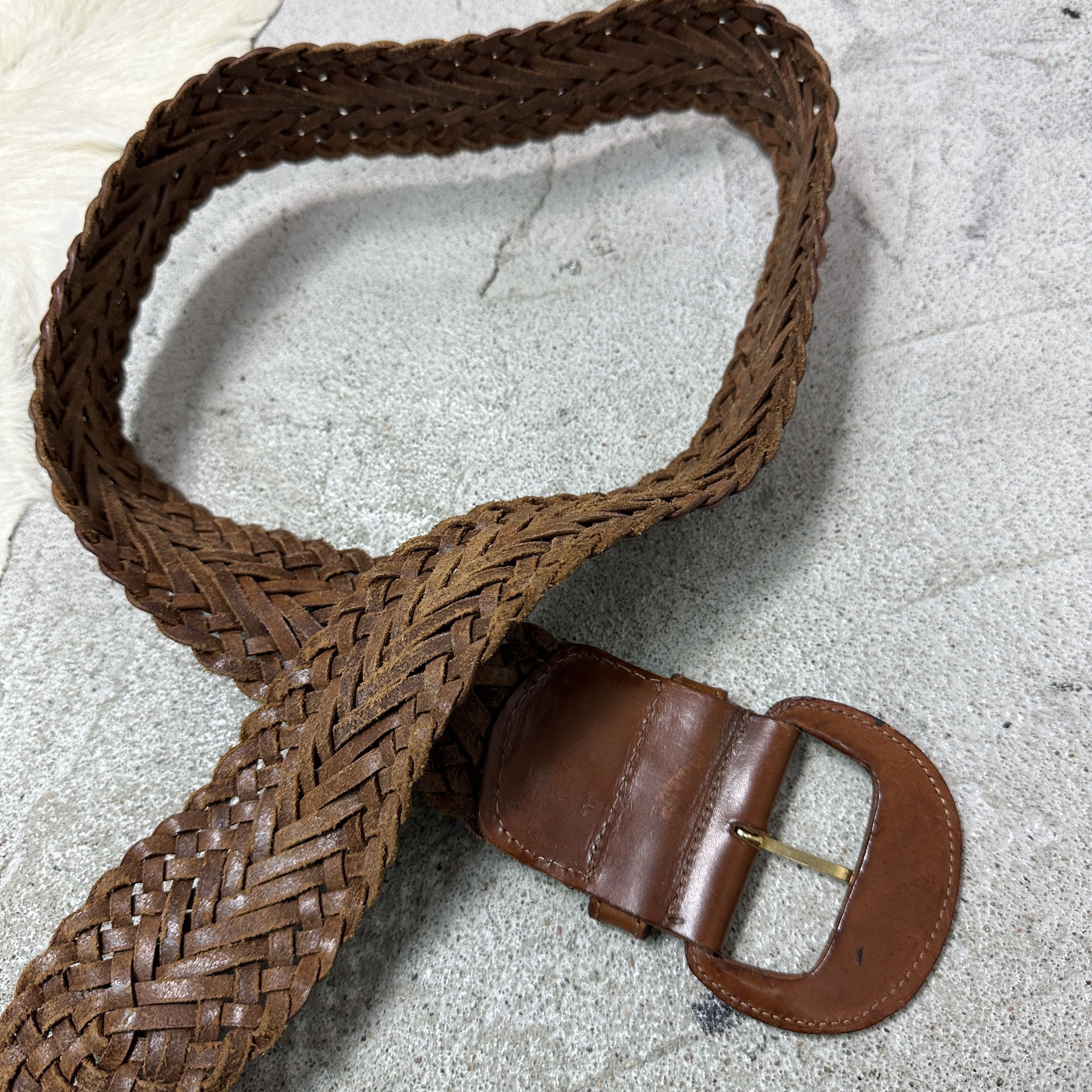 Vintage Vintage Grunge Leather Boho Braided Belt Y2K Size ONE SIZE - 4 Thumbnail