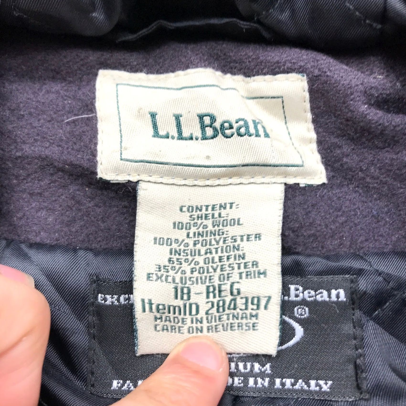 Vintage VINTAGE LL Bean Bellandi Classic Lambswool Duffel Coat Womens XL 18 Hooded Purple Toggle Coat Size XL / US 12-14 / IT 48-50 - 3 Thumbnail