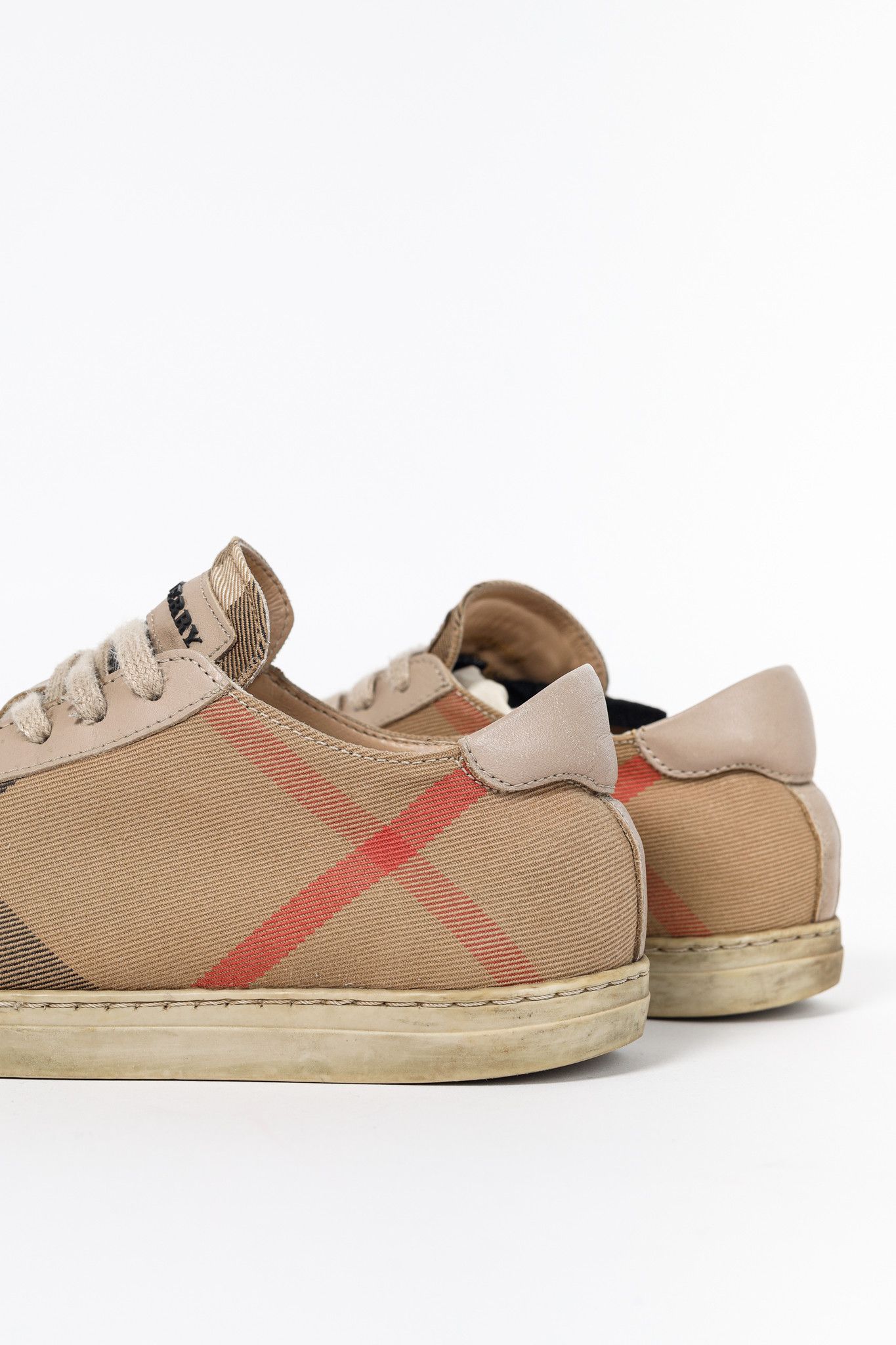 Burberry Burberry Hartfields Check Lace-Up Low-Top Sneakers Size US 5.5 / IT 35.5 - 8 Thumbnail