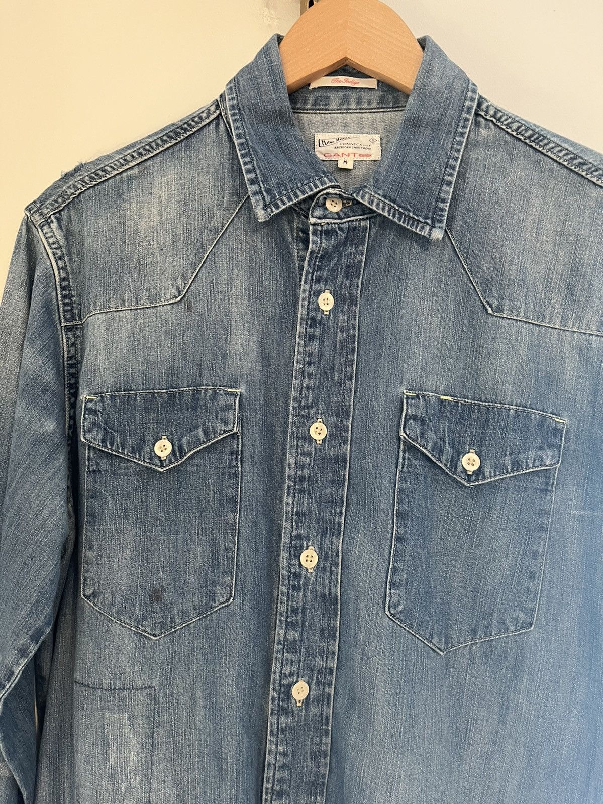 Gant Gant distressed denim shirt Size US M / EU 48-50 / 2 - 2 Thumbnail