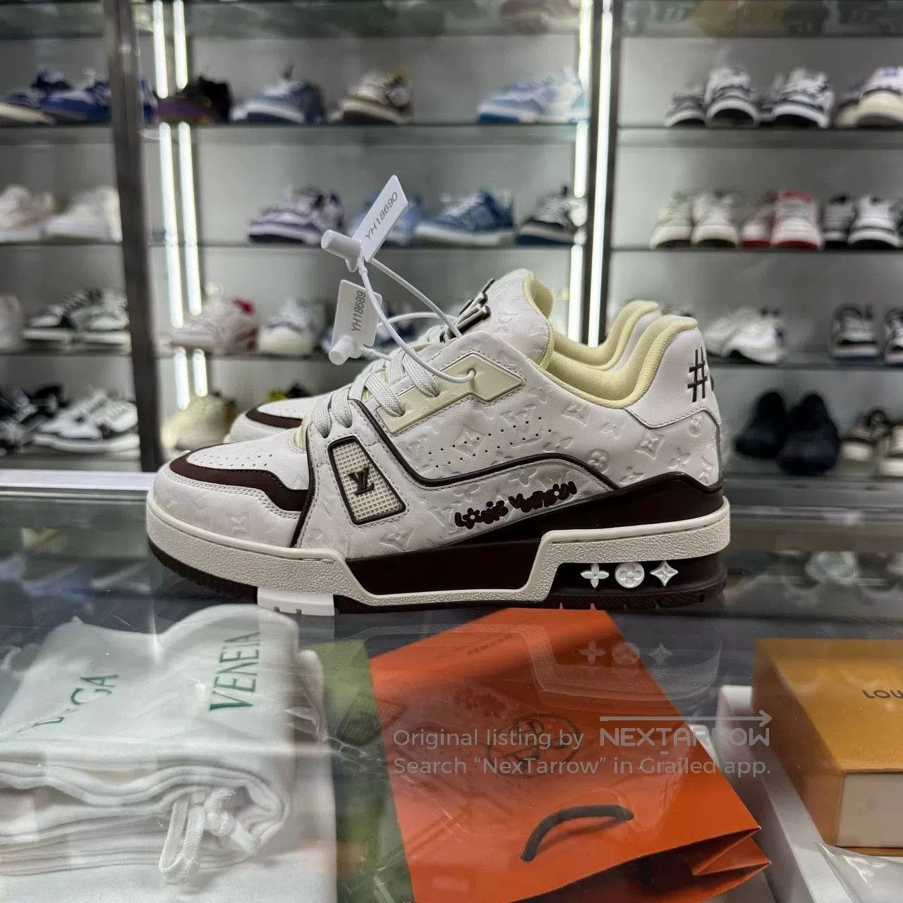 Louis Vuitton LV Trainer Tyler White Brown. Size US 5 / EU 37 - 3 Thumbnail